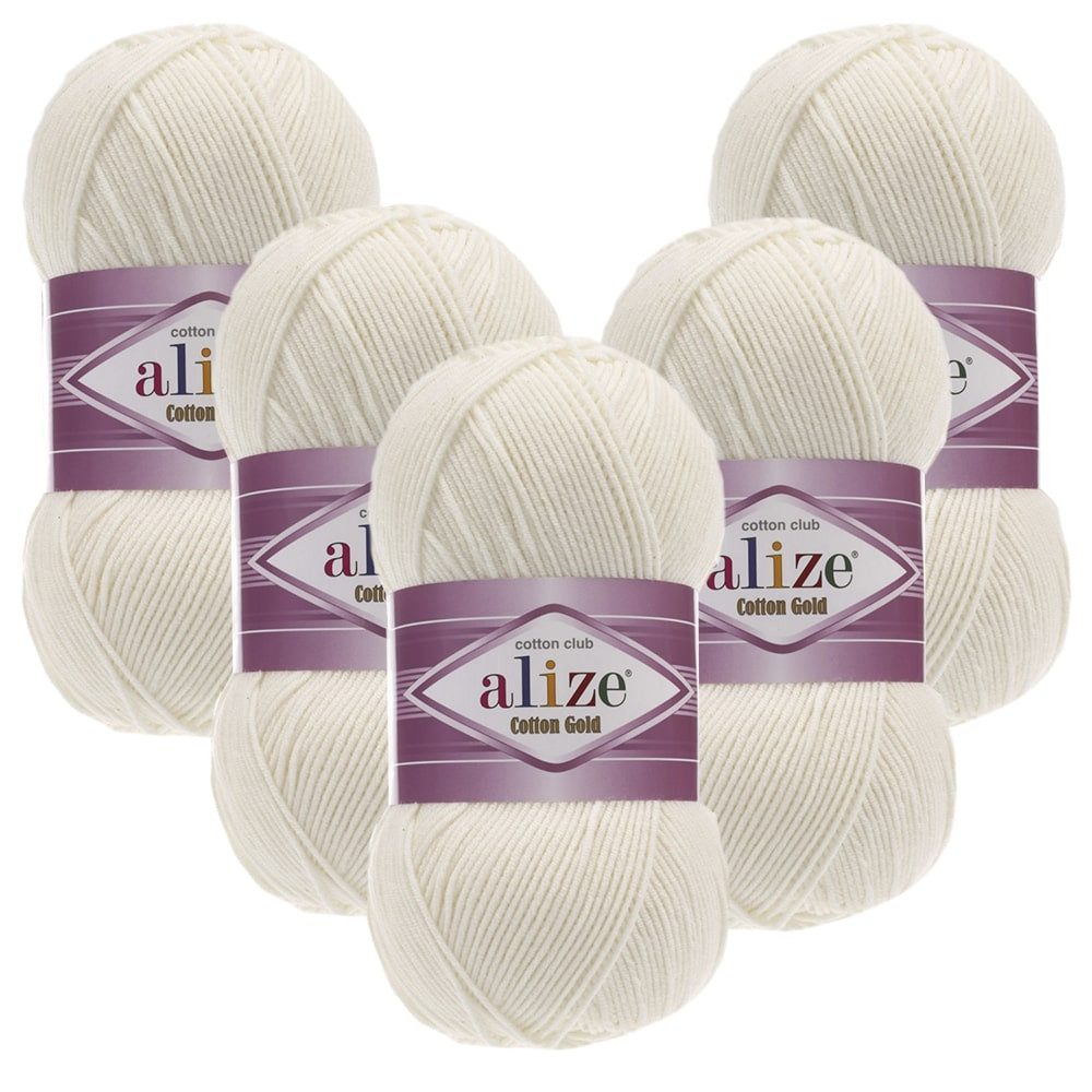 Alize 5 x ALIZE Cotton Gold Häkelwolle, 330 m, Handstrickgarn,Premium Wolle, Amigurumi