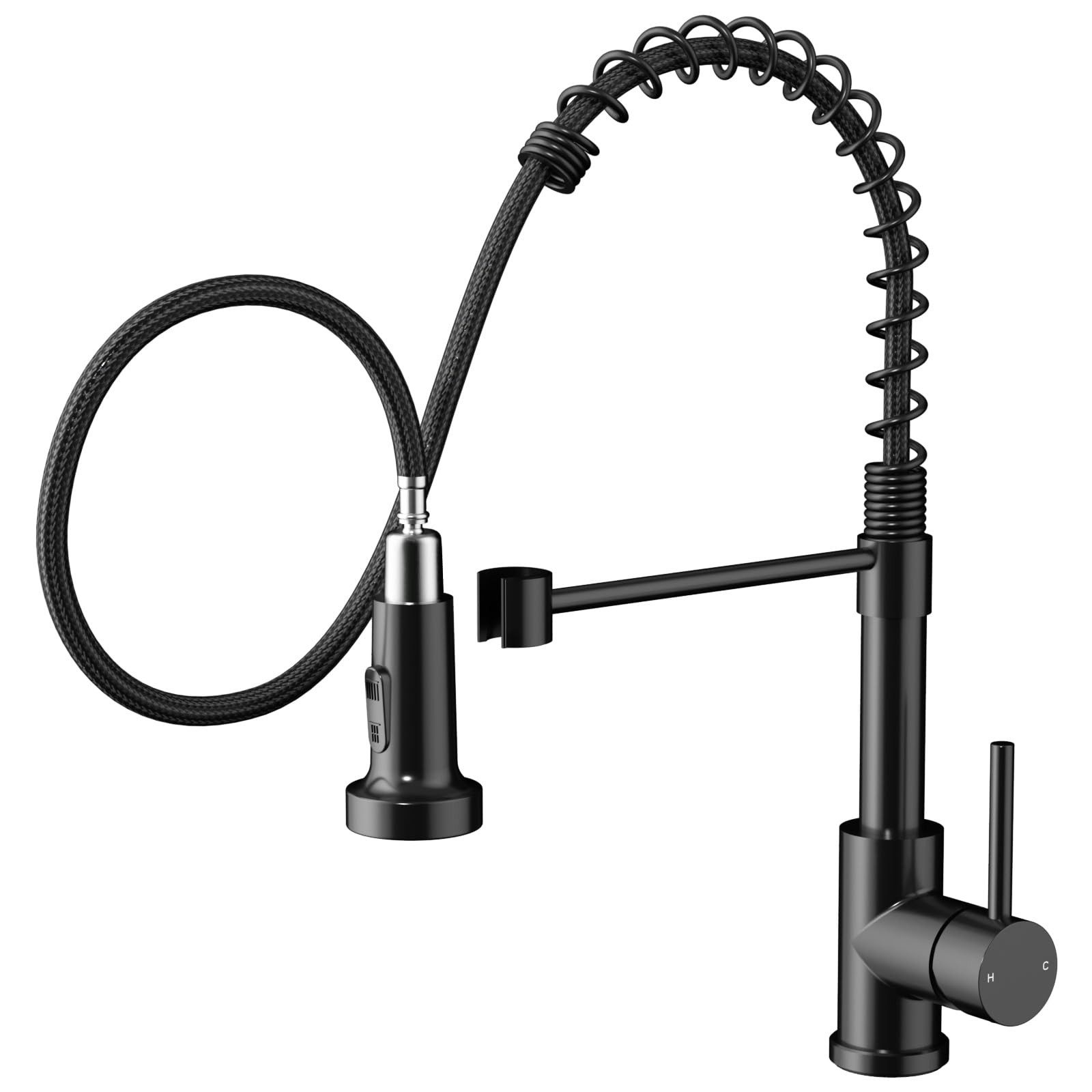 Rainsworth Küchenarmatur mit Brause Ausziehbar Zwei Wasserstrahlarten, 360° Drehung, Edelstahl, Einfache Installation