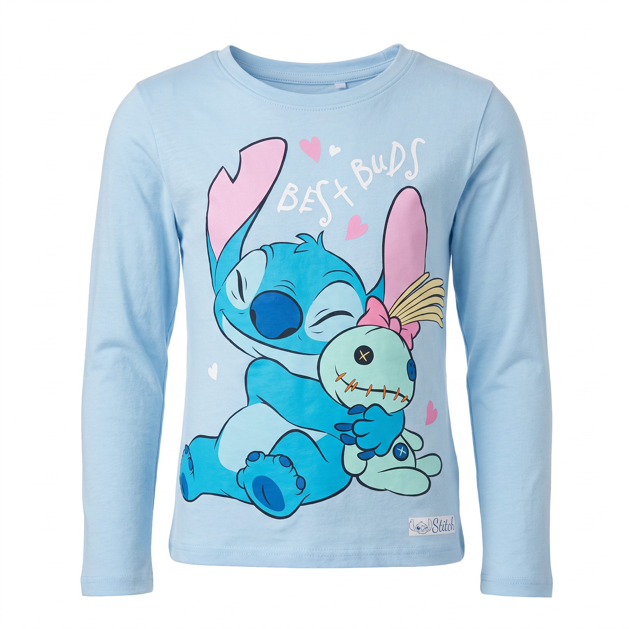 Disney Print-Shirt Disney Stitch Kinder Mädchen Langarmshirt Shirt Gr. 98-128 100% Baumwolle