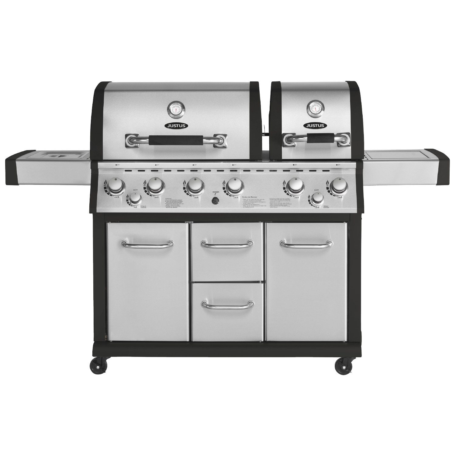 JUSTUS Gasgrill "Mars Pro", elektrische Zündung, 6 + 2 Brenner, 190 x 80 x 155 cm (L x B x H)