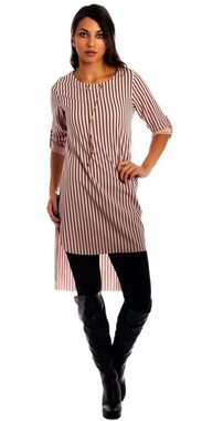 Charis Moda Tunikakleid "Riona" mit Modeschmuckkette im Streifen Look