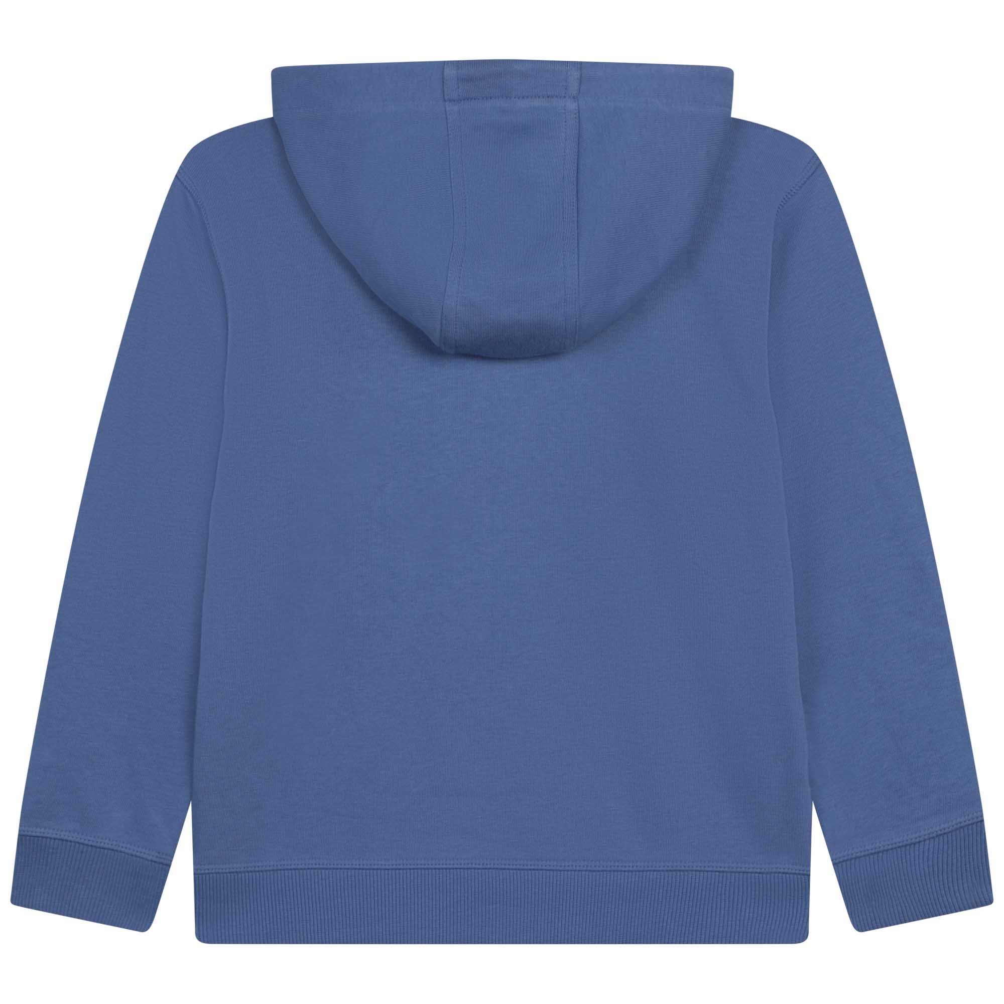 HUGO Kapuzenpullover HUGO Kids Hoodie Kapuzensweatshirt blau mit rotem Logo (1-tlg)