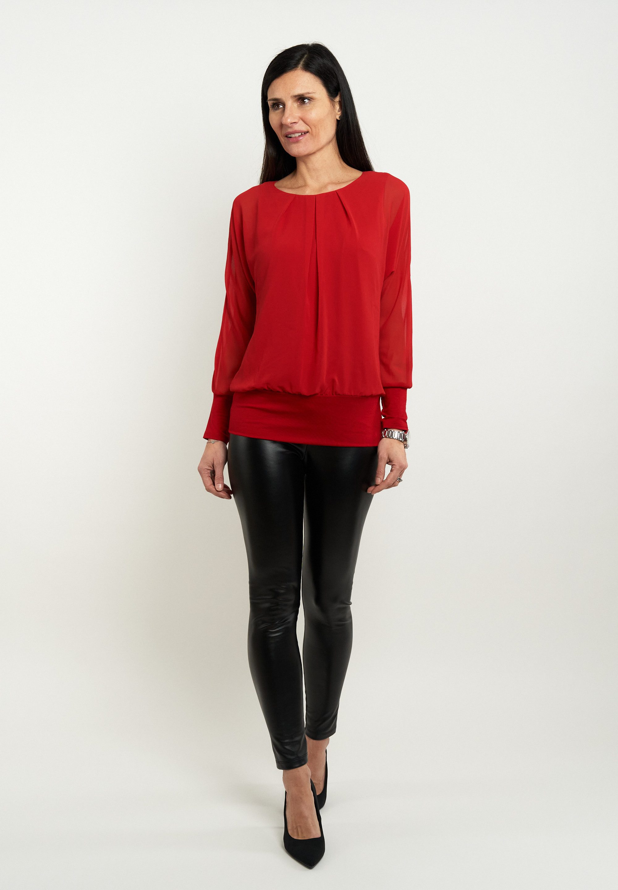 Seidel Moden Langarmbluse mit gerafftem Rundhals, MADE IN GERMANY günstig online kaufen