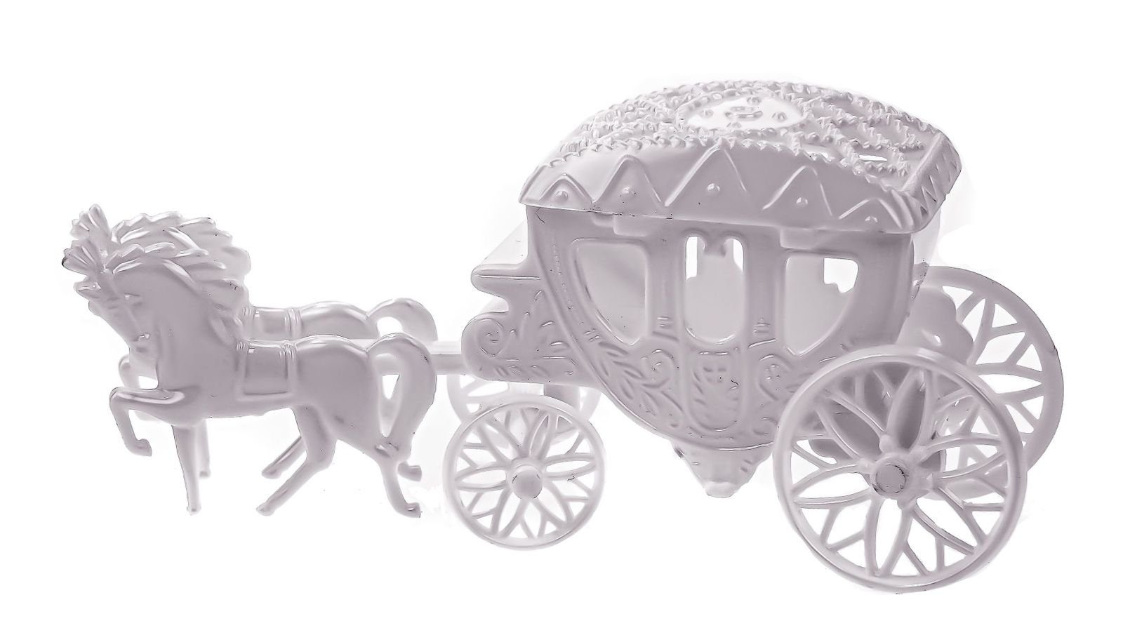 Udo Schmidt Bremen...das Original Dekofigur Hochzeit Mini Kutsche weiß zum Öffnen und Befüllen Geldgeschenk Feier