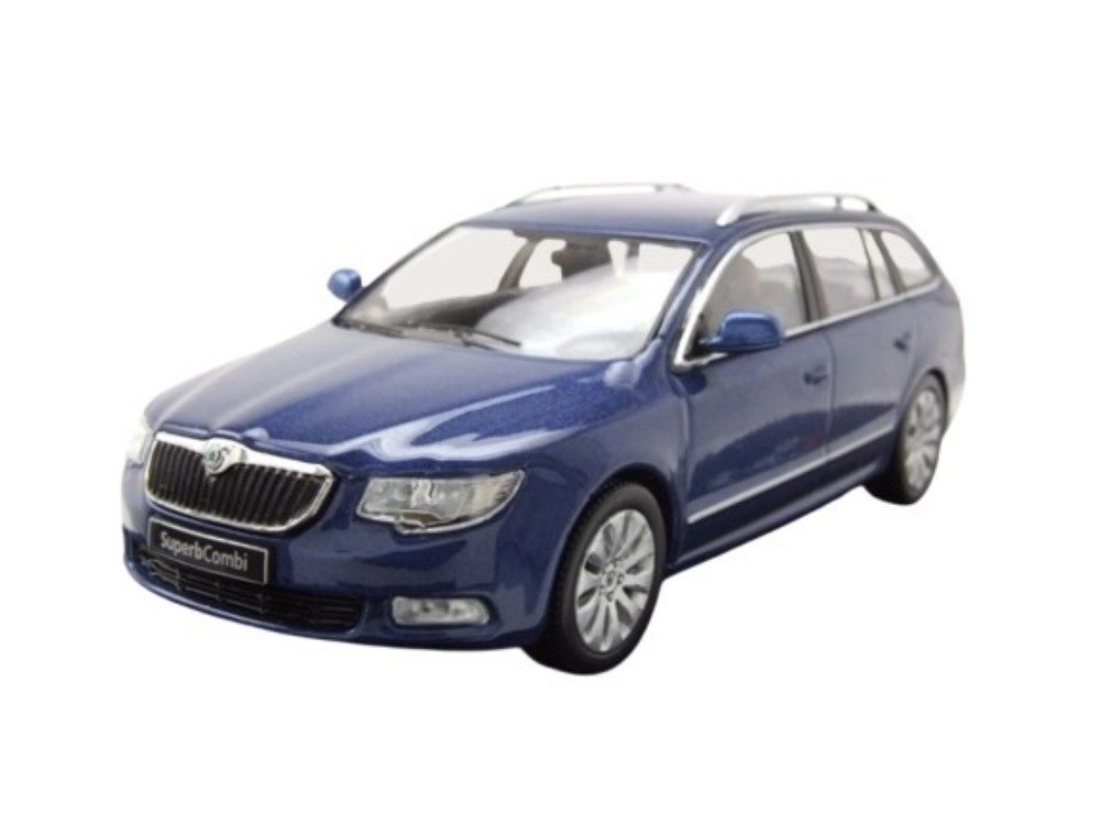 ixo Models Modellauto Skoda Superb II Kombi 2008 blau metallic, Maßstab 1:43