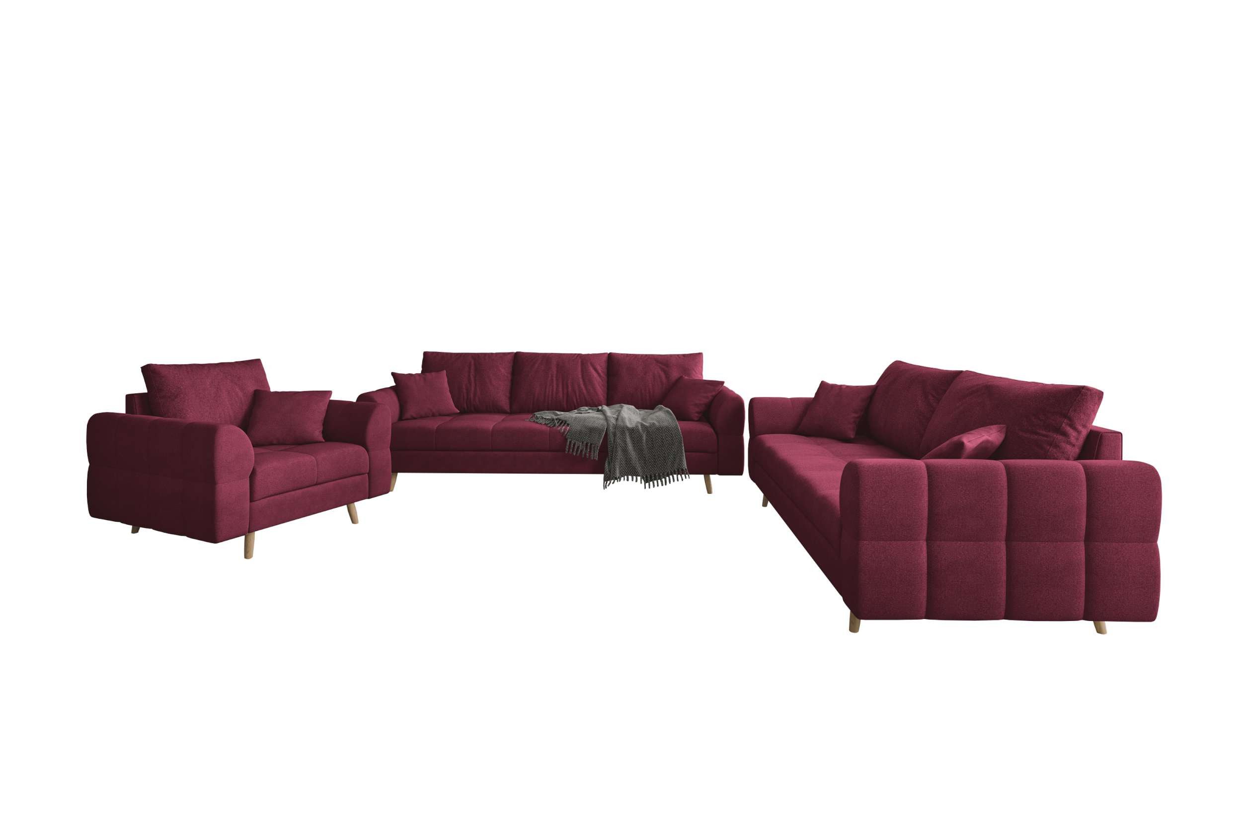 99rooms Polstergarnitur Bello, (Couchgarnitur, Set (3-tlg), günstig online kaufen