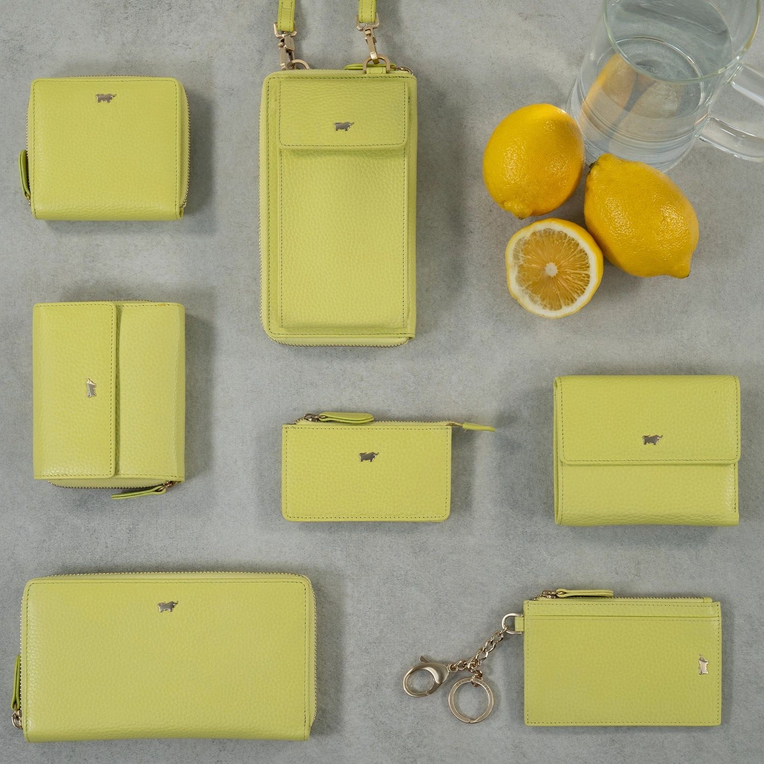 Braun Büffel Mini Geldbörse ASTI Mini RV-Geldbörse 5CS limoncello