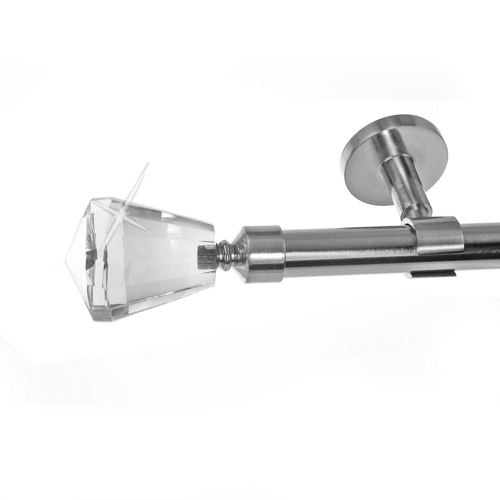 BASIT Gardinenstange Edelstahloptik 20mm mit Deckenträgern günstig online kaufen