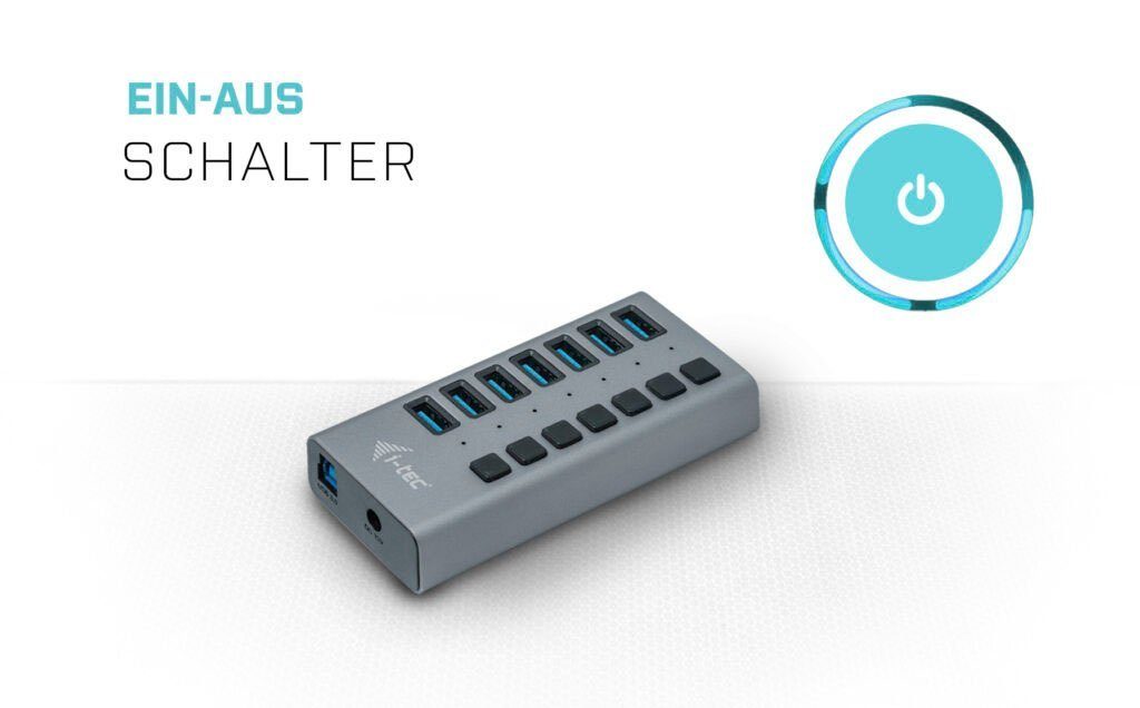 I-TEC USB-Verteiler USB 3.0 Charging HUB 7port + Power Adapter 36 W