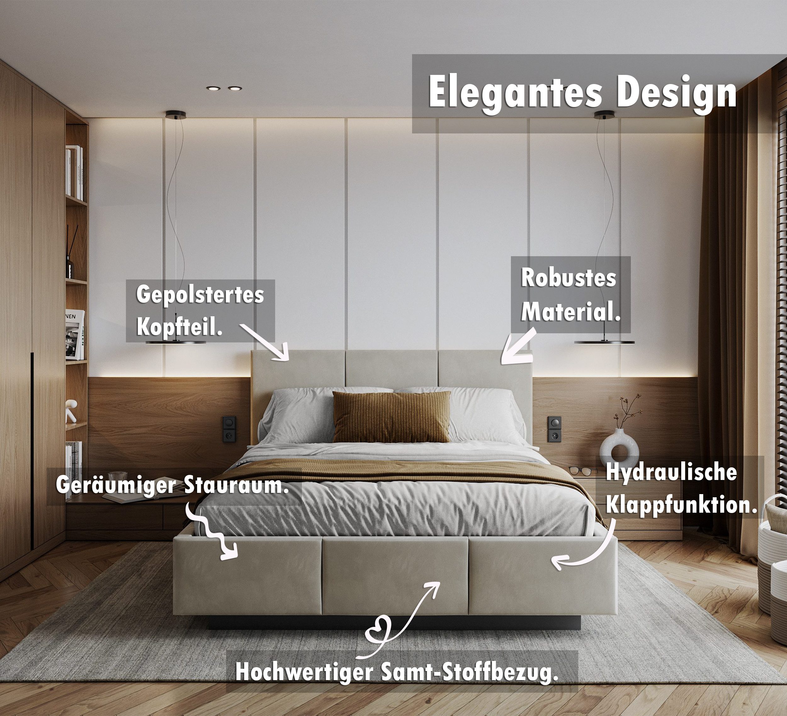 thematys Polsterbett Stauraumbett mit Bettkasten 90x200, 120x200, 140x200, günstig online kaufen