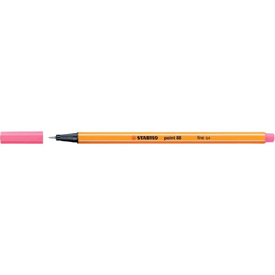 STABILO Fineliner Fineliner point 88® 0,4mm rosa 88/29 Faserschreiber Filzstift, metallgefasste Spitze