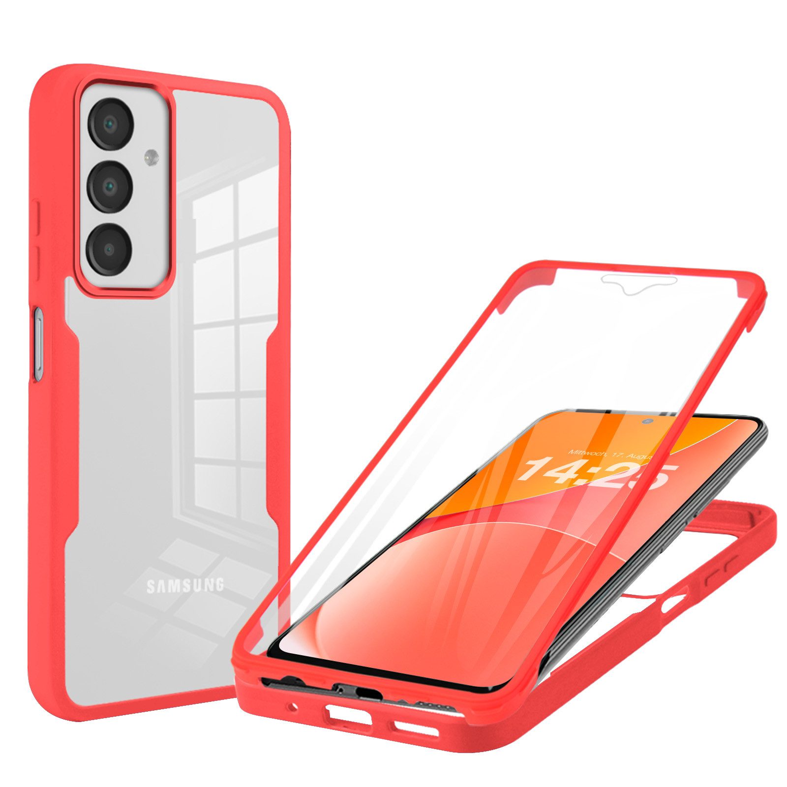 Tec-Expert Handyhülle 360 Grad Hülle für Samsung Galaxy A17 / A17 5G 6.7 Zoll, 6.7", Rundum Schutz Cover Case Hülle robust