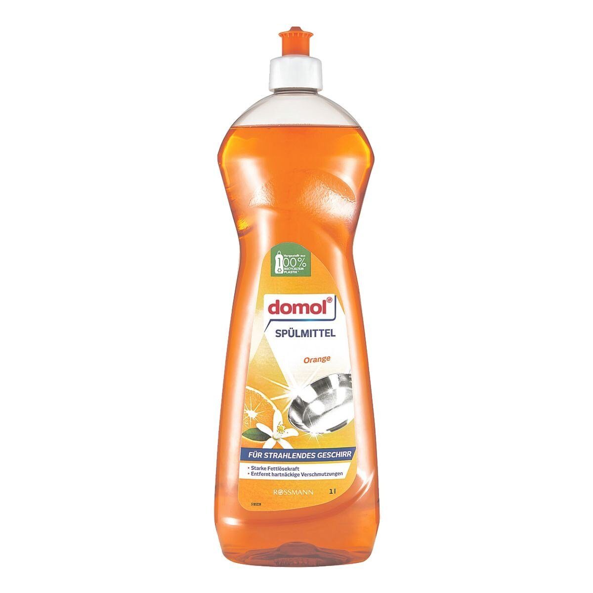 Geschirrspülmittel Domol Orange (1 Fettlösekraft) Liter, starke