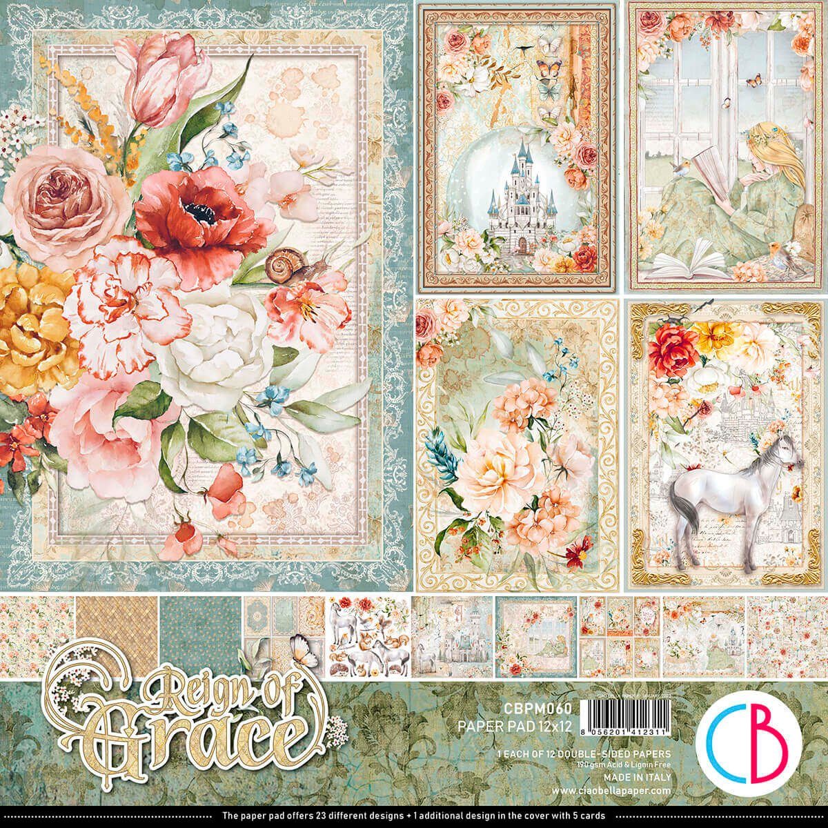 Ciao Bella Motivpapier Reign of Grace, 12 Blatt 30,5 cm x 30,5 cm