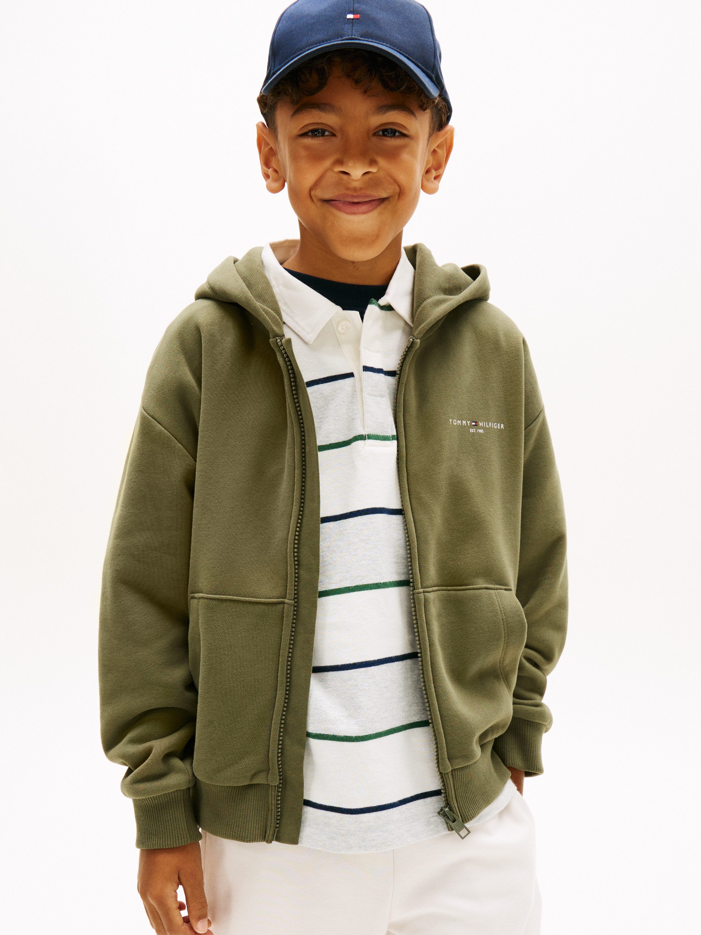 Tommy Hilfiger Kapuzensweatjacke MINI CORP ZIP THROUGH HOODIE Kinder bis 16 Jahre