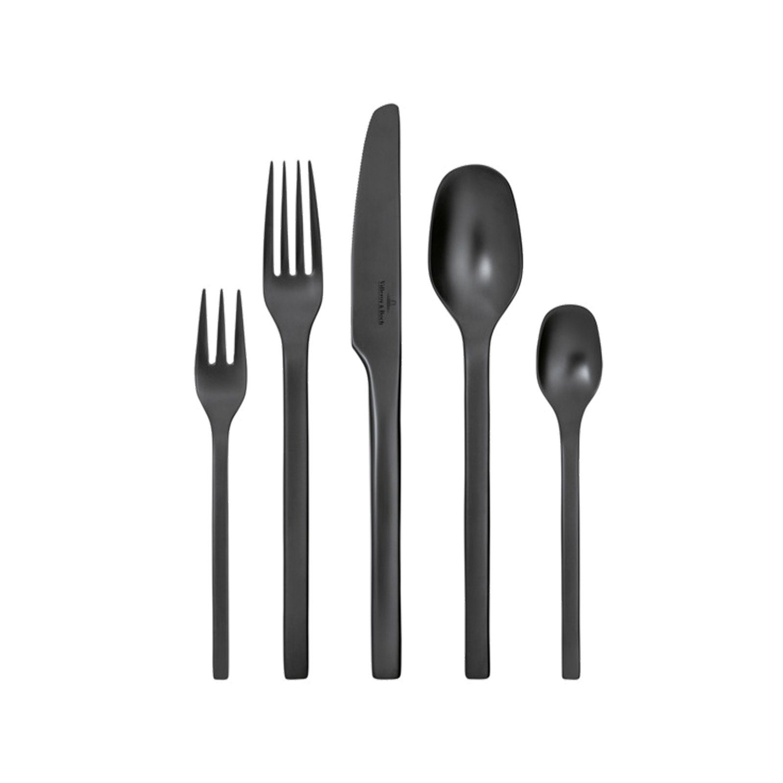 Villeroy & Boch Besteck-Set Manufacture Rock Tafelbesteck 20er Set (20-tlg), Edelstahl, nicht spülmaschinenfest, nicht mikrowellenfest