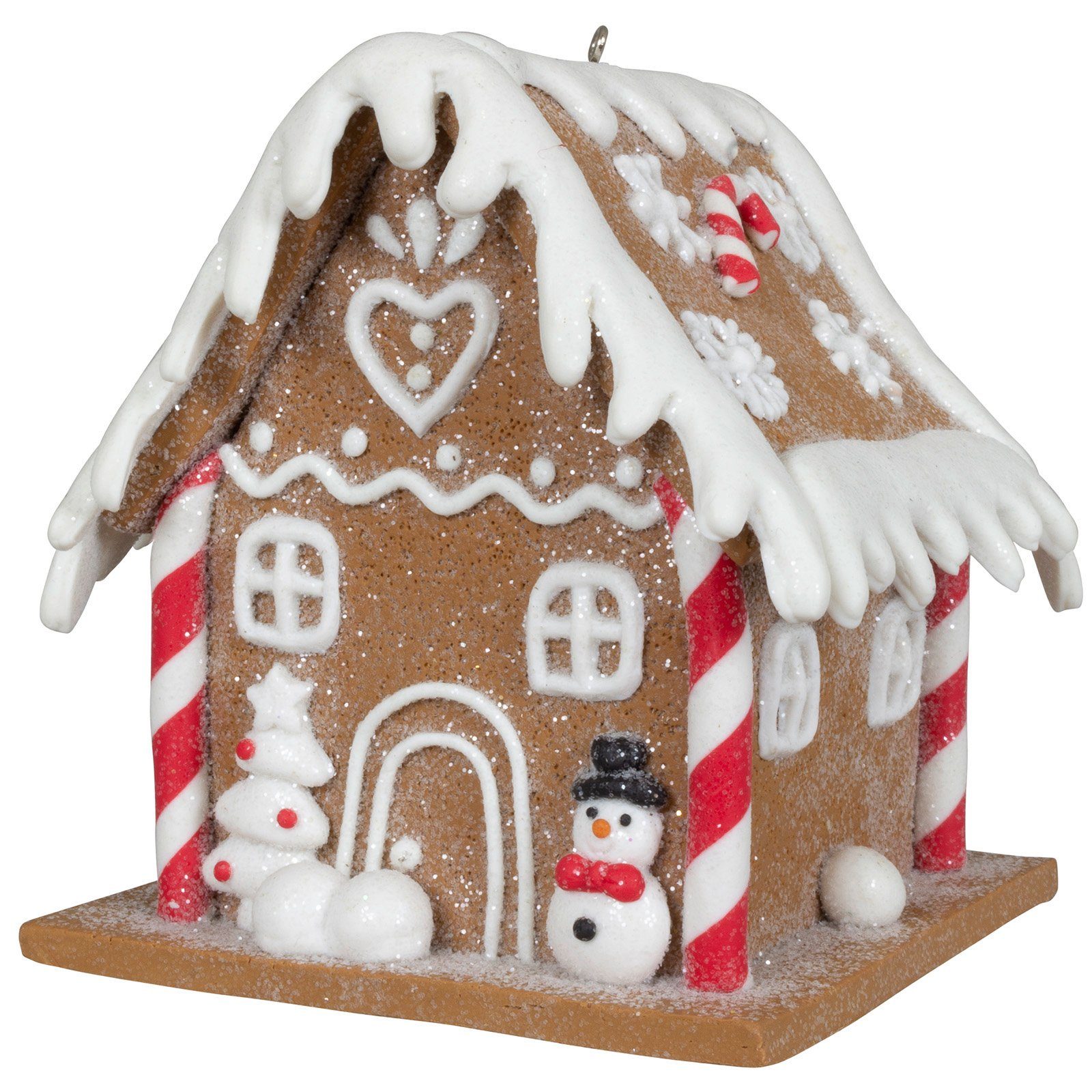 Christmas Paradise Weihnachtshaus braun-weiß Deko Lebkuchenhaus 11cm, Tischdekoration