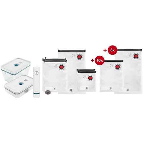 Zwilling Aufbewahrungssystem Fresh&Save Aufbewahrungsbox, Borosilikatglas, Kunststoff, Silikon, (Set, 21-tlg), Borosilikatglas,Kunststoff, Silikon, (Set, 21tlg), (Vakuum Starterset)