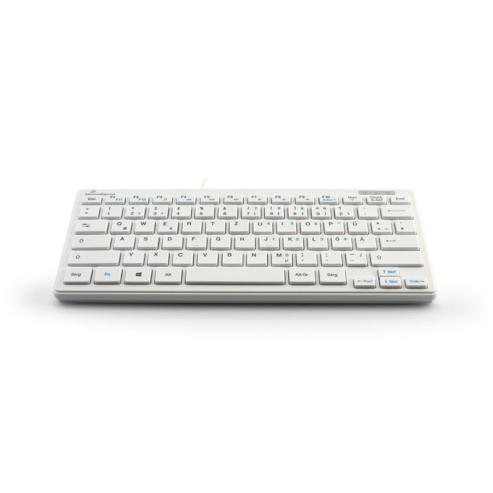 Mediarange Tastatur Compact ultraflach mit Kabel Keyboard QWERTZ weiß MROS113 Tastatur