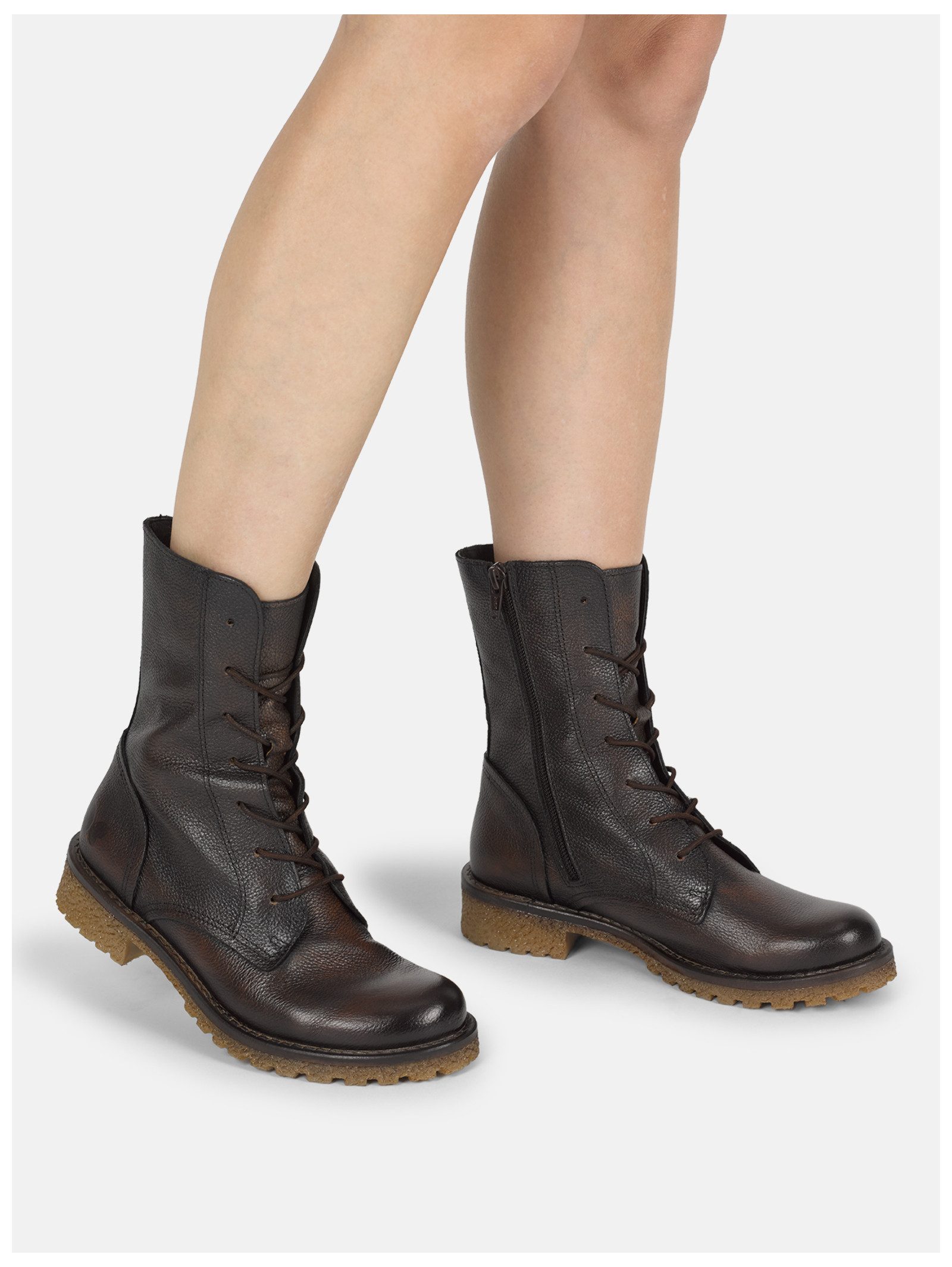 Felmini Stiefelette Leder . Schnürstiefelette