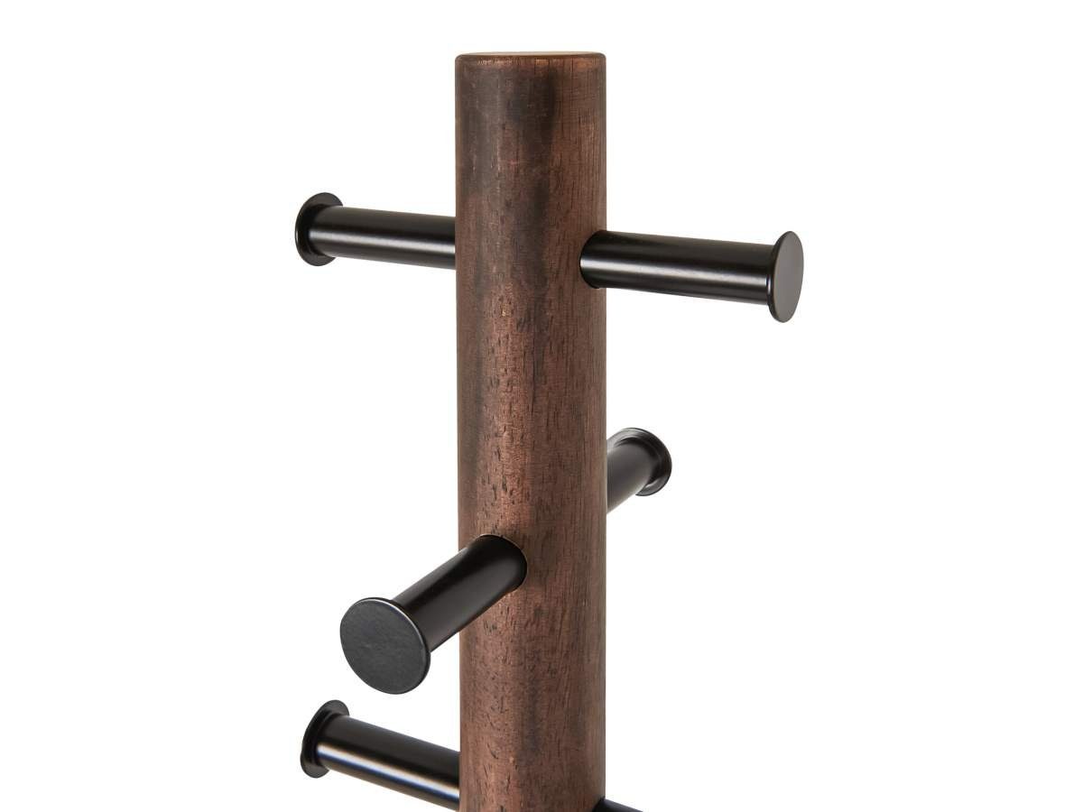 Umbra Garderobenständer Pillar, Kleiderständer freistehend, 8 Garderobenhaken, 168cm hoch, black walnut