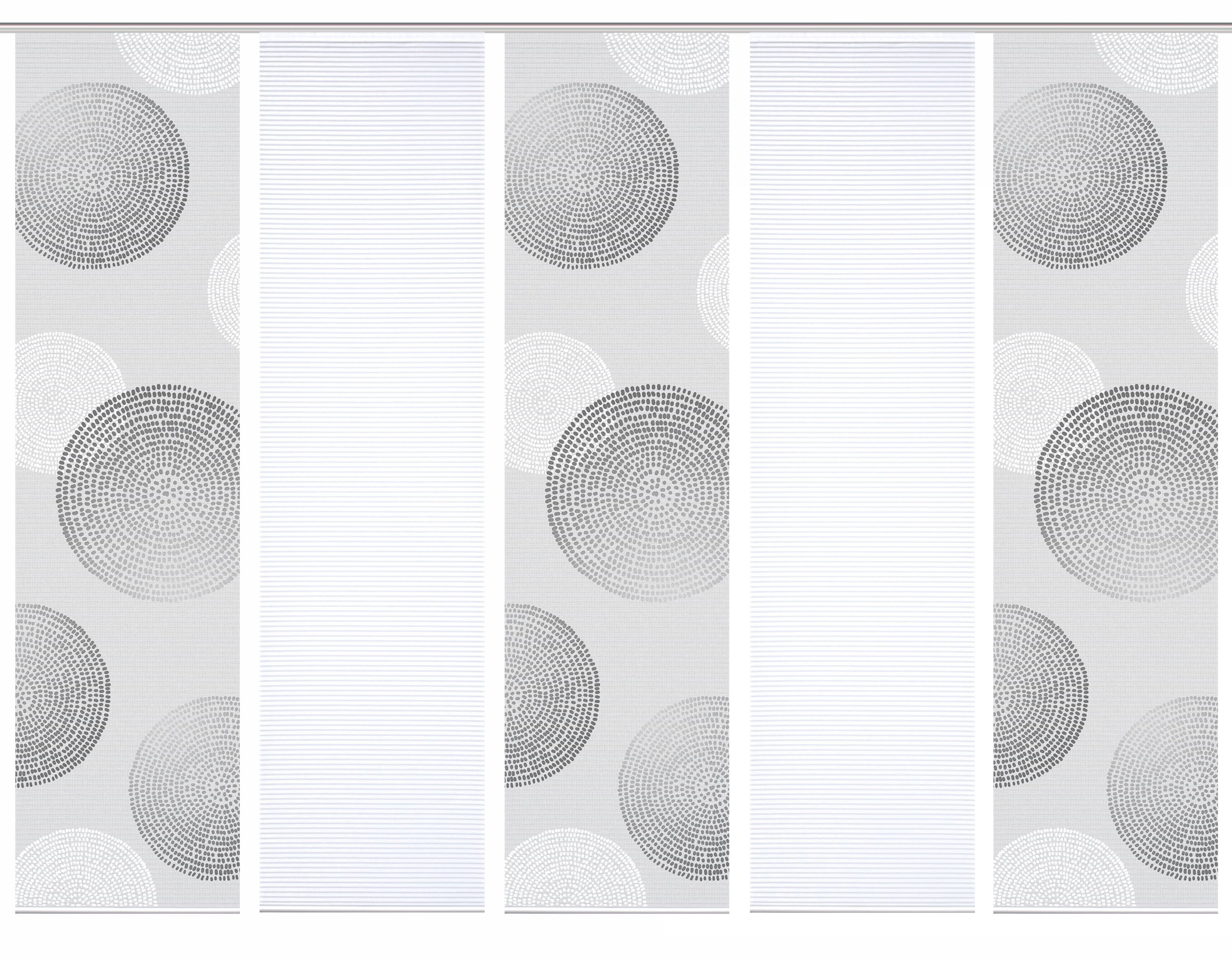 HOME WOHNIDEEN Schiebegardine Schiebegardine GINNO Bambusoptik, rec. Polyester, 245x60 cm, grau (5 St), Paneelwagen, halbtransparent, 100% Polyester