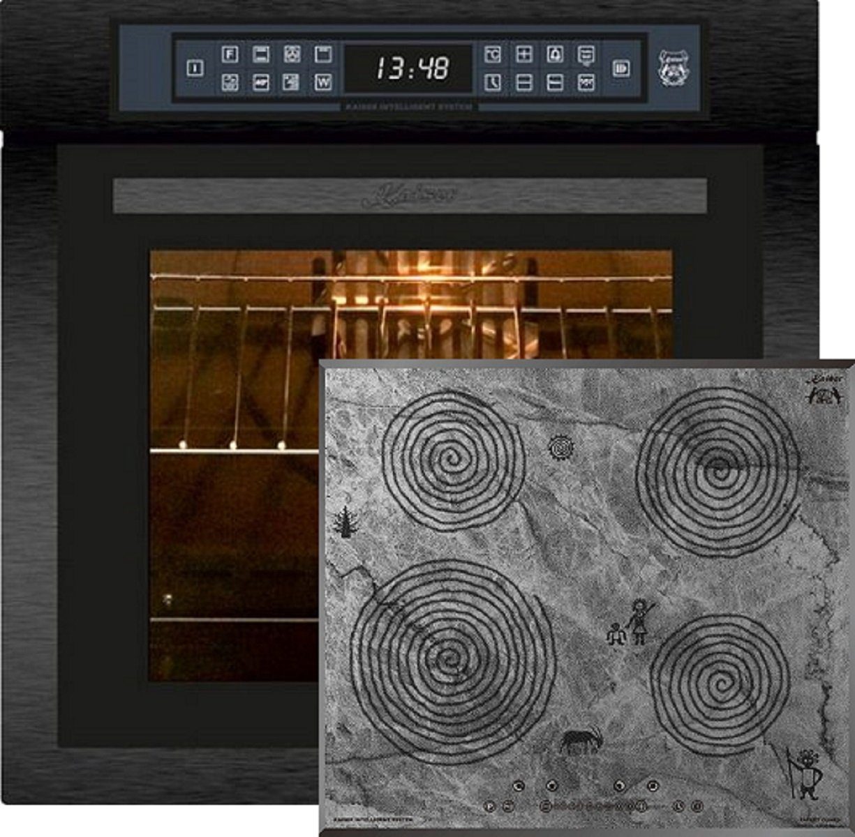 Kaiser Küchengeräte Backofen-Set EH 6306 RS+KCT 6705 FI Ära/4, Einbaubackofen,79L 15 Fkt.+ Induktionkochfeld 60cm