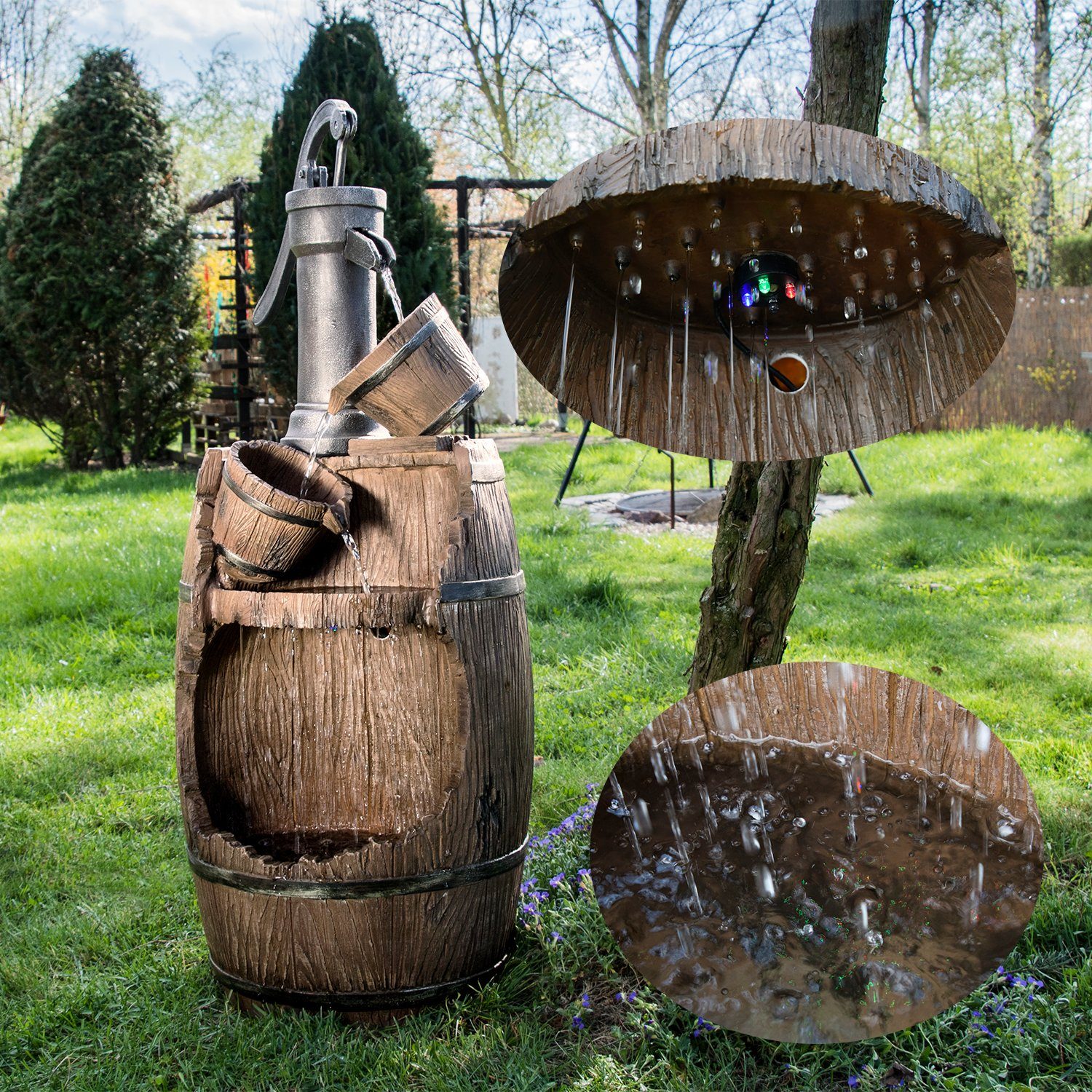 Köhko Gartenbrunnen Gartenbrunnen mit Regenfalleffekt Dölitz 13014 Wasserspiel