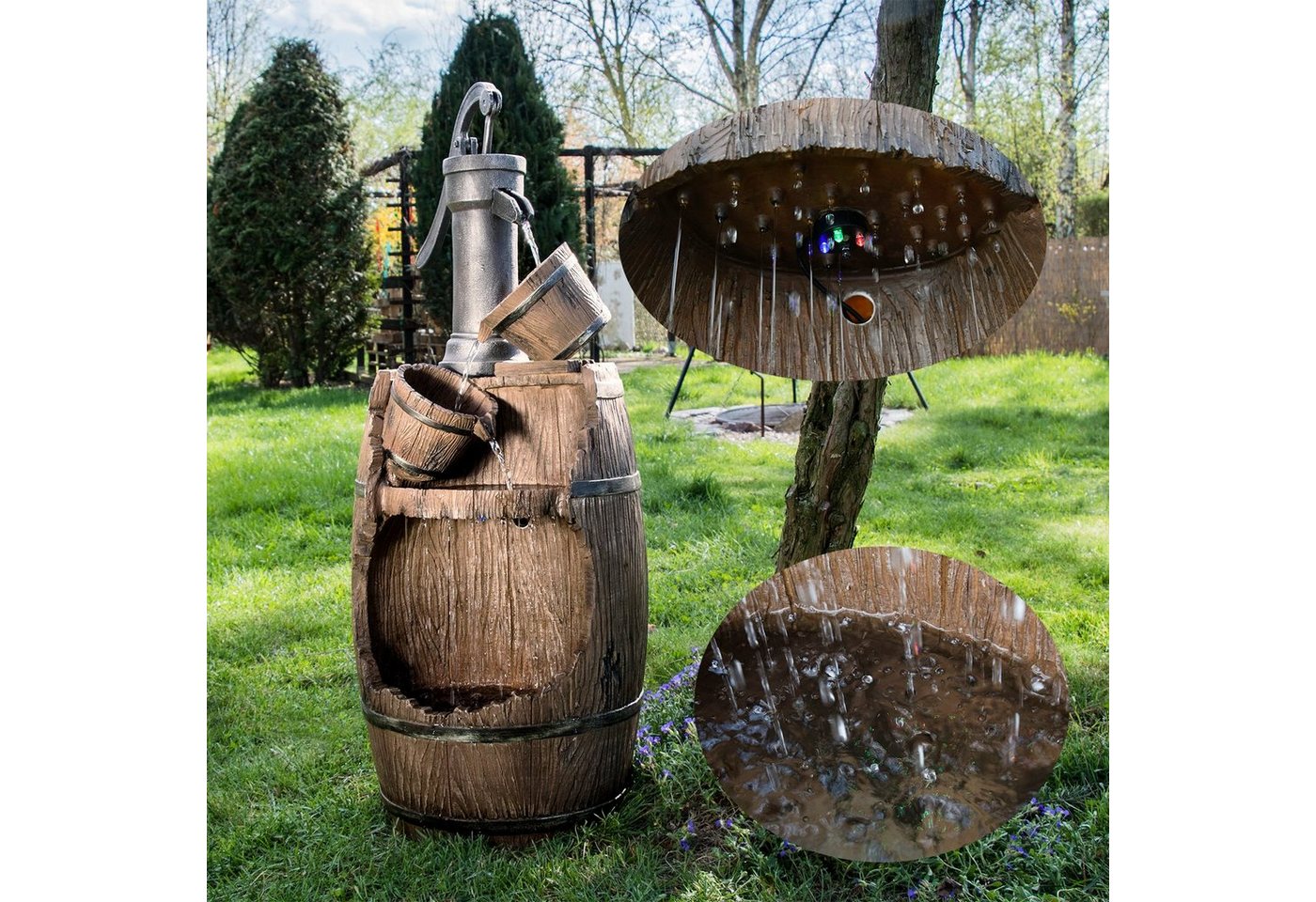 Köhko Gartenbrunnen Gartenbrunnen mit Regenfalleffekt Dölitz 13014 Wasserspiel