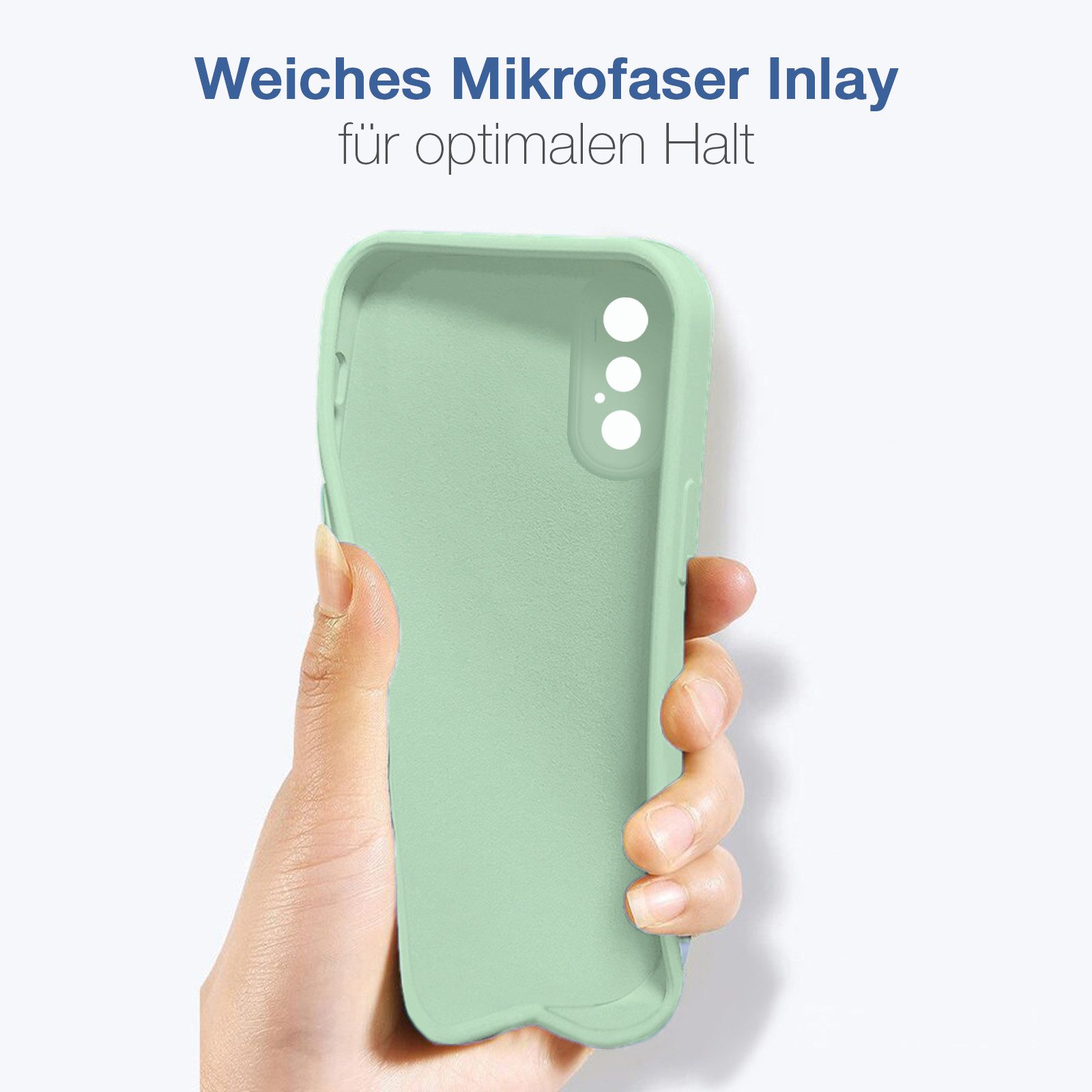 Tec-Expert Handyhülle SoftGrip Cover Hülle für Apple iPhone X, Handy Case Bumper integrierter Kameraschutz flexibel