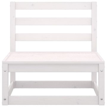 vidaXL Loungesofa Outdoor-Sofa 3-Sitzer Weiß Massivholz Kiefer, 1 Teile