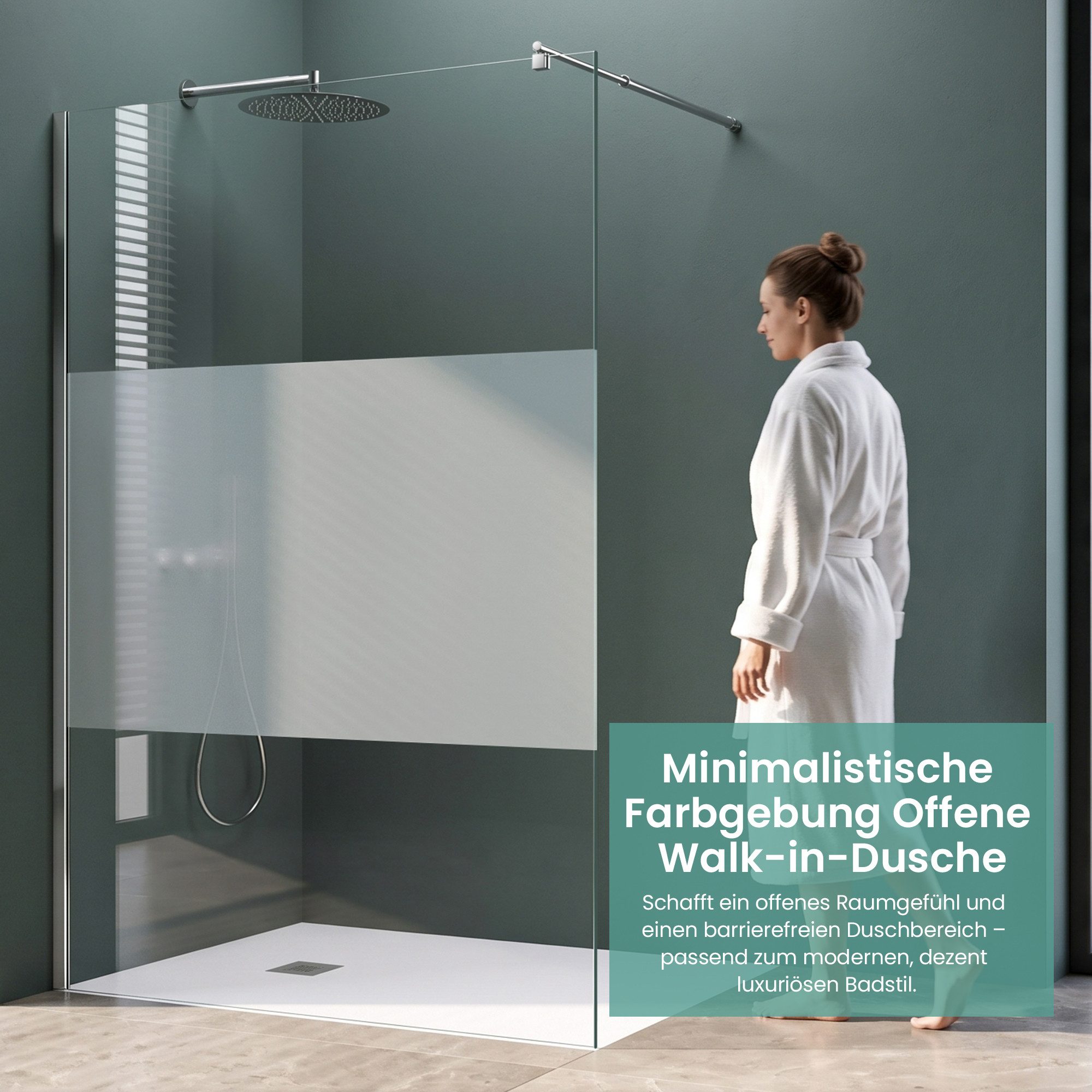 Mai & Mai Duschwand Duschabtrennung für Dusche Walk in Duschkabine 10mm ESG NANO – Bild 2 von 5