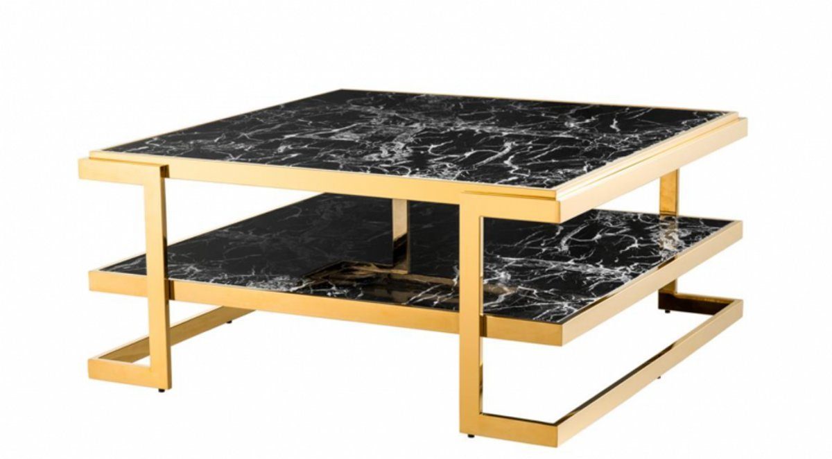 Couchtisch Deco finish Kunstmarmor Casa - Salon Gold Art Padrino Couchtisch Tisch - Qualität Luxus Luxus