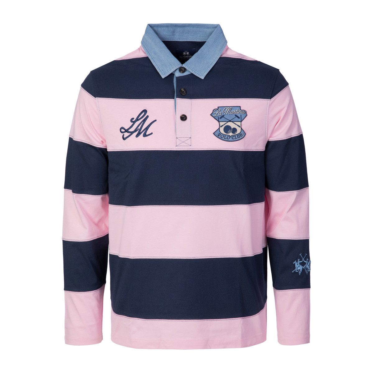 La Martina Langarm-Poloshirt MCP012 Herren Langarmshirt, Shirt, Poloshirt, Polohemd, Sportshirt