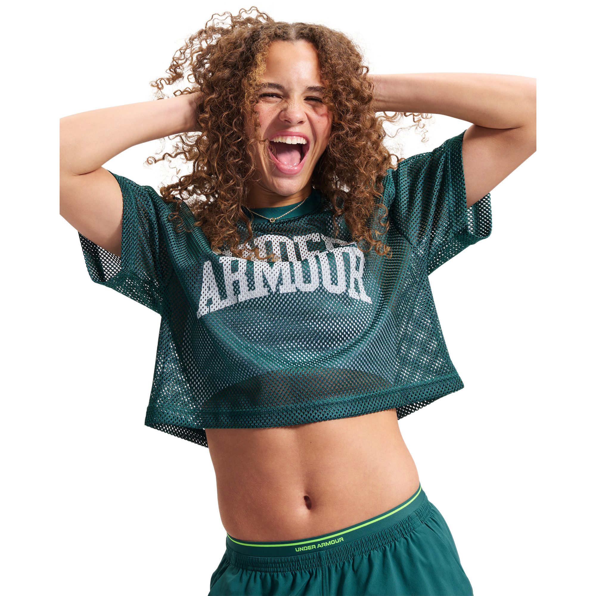 Under Armour® T-Shirt Under Armour Damen T-Shirt Football Mesh Crop Tee 6010953
