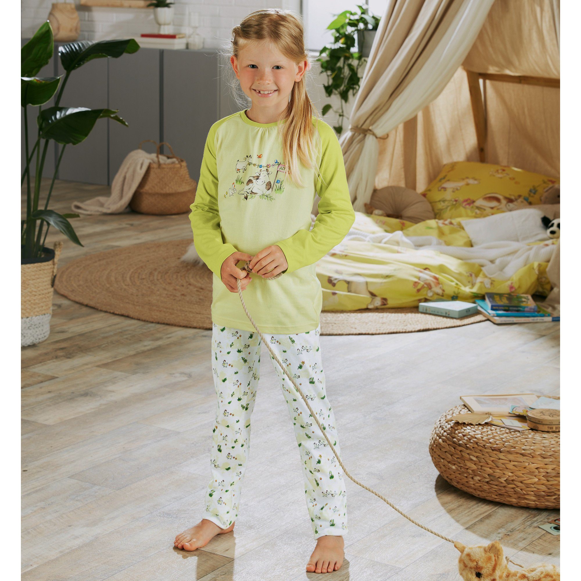 Erwin Müller Pyjama Kinder-Schlafanzug Single-Jersey Tiermotiv