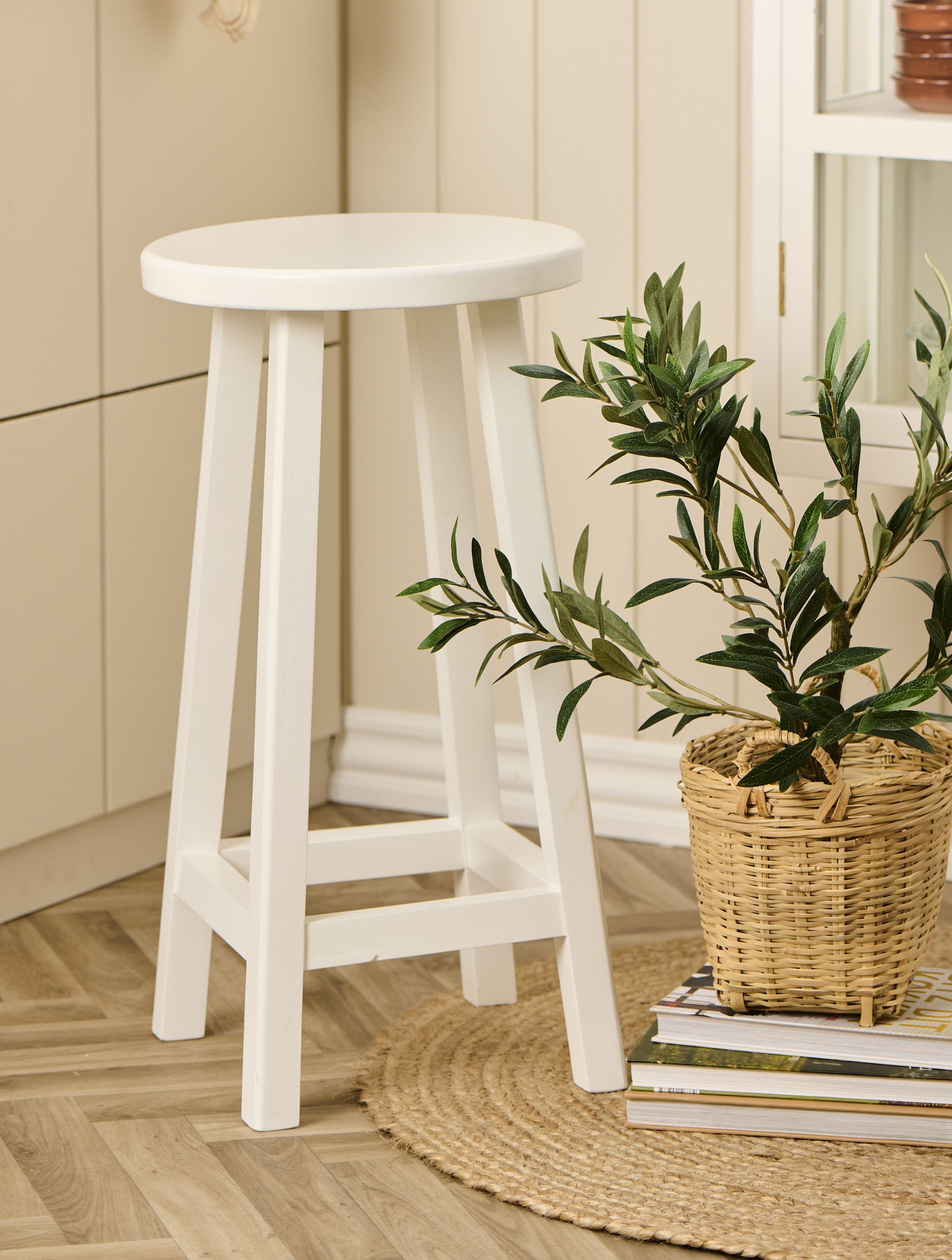 Ib Laursen Hocker Ib Laursen - Barhoker Hoher Hocker H 73cm Holz Weiß 52017-11