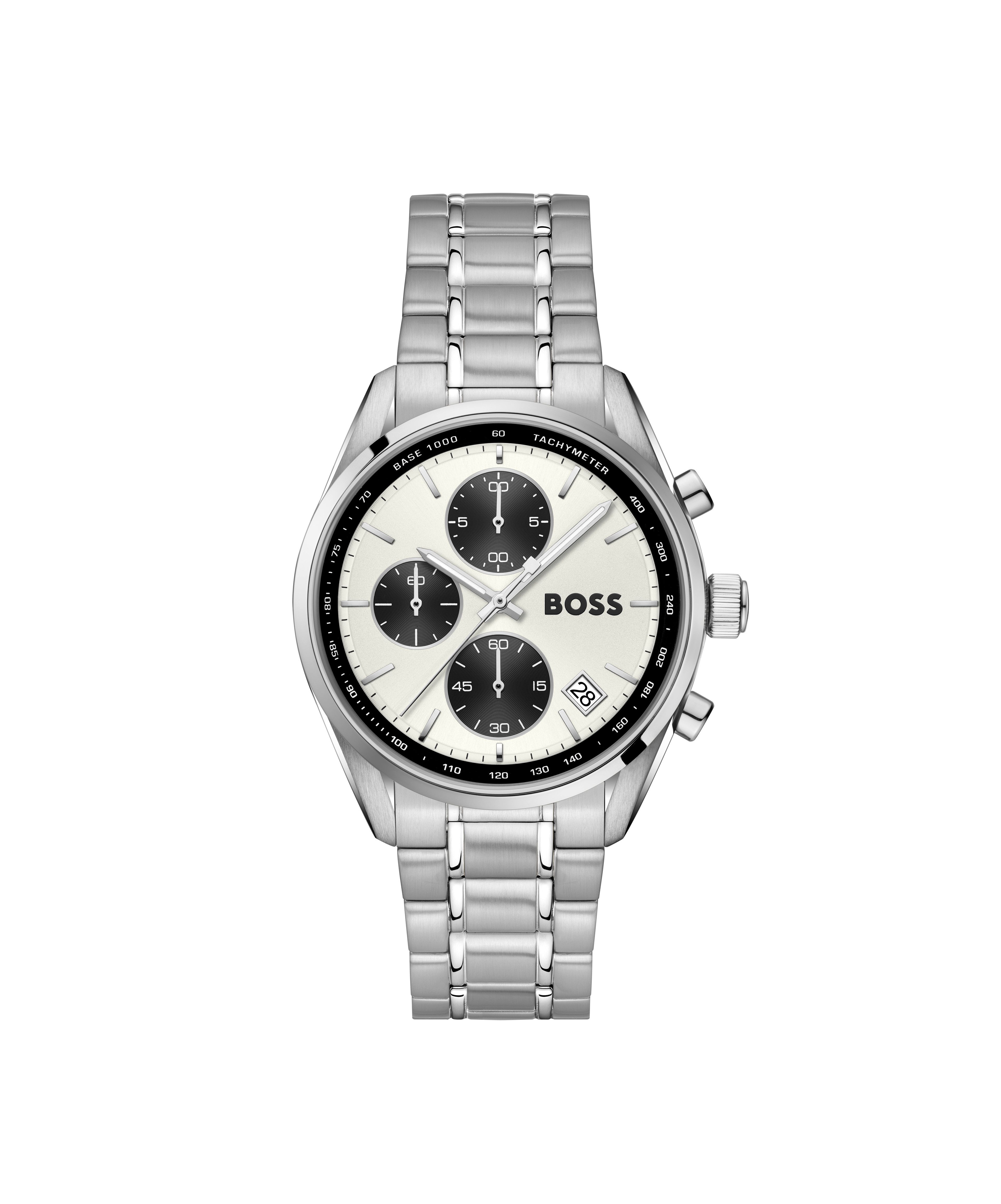 BOSS Chronograph GRAND PRIX 1514362, Quarzuhr, Armbanduhr, Damenuhr, Herrenuhr, Edelstahlarmband, analog