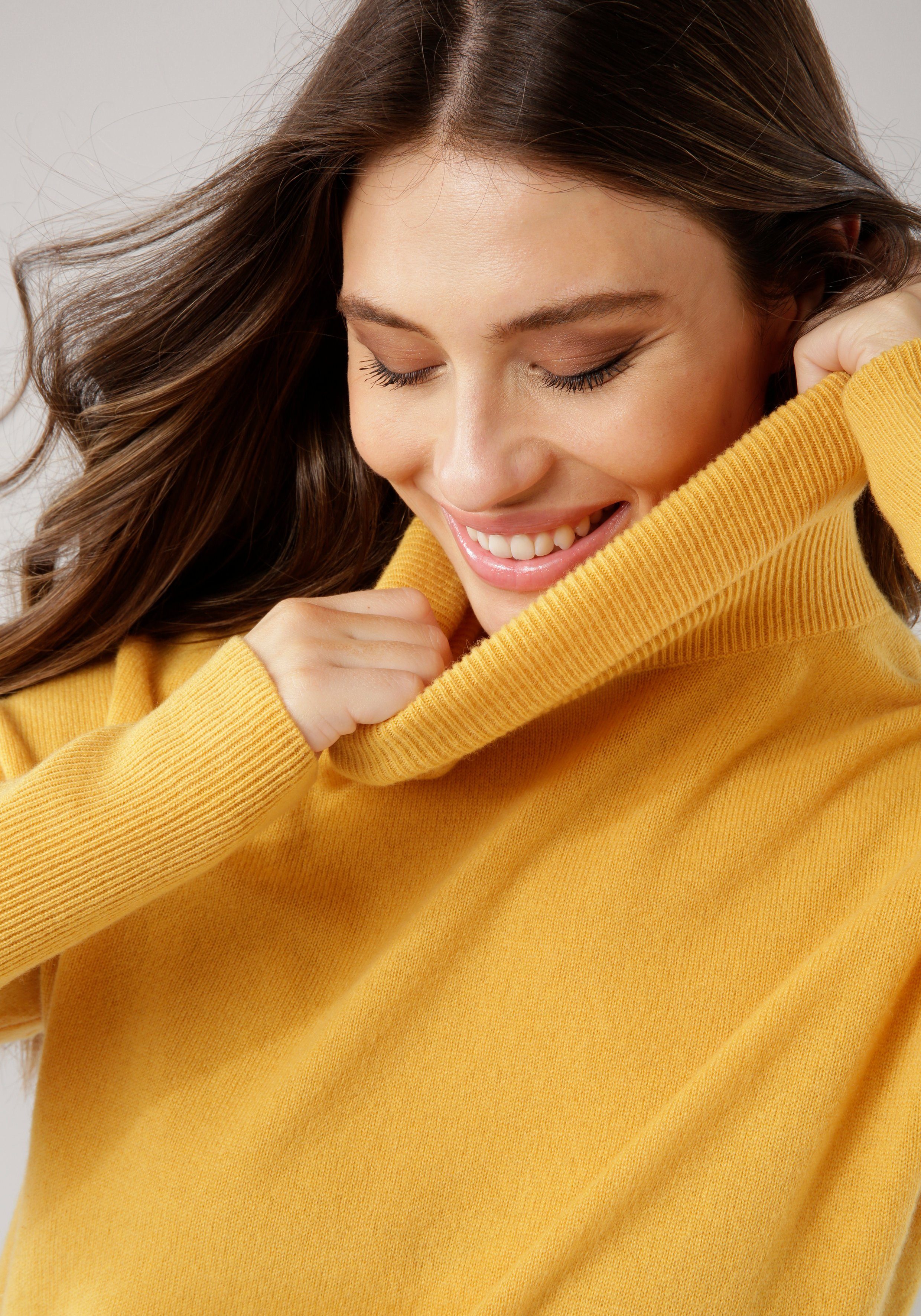Laura Scott Rollkragenpullover aus reinem Kaschmir günstig online kaufen