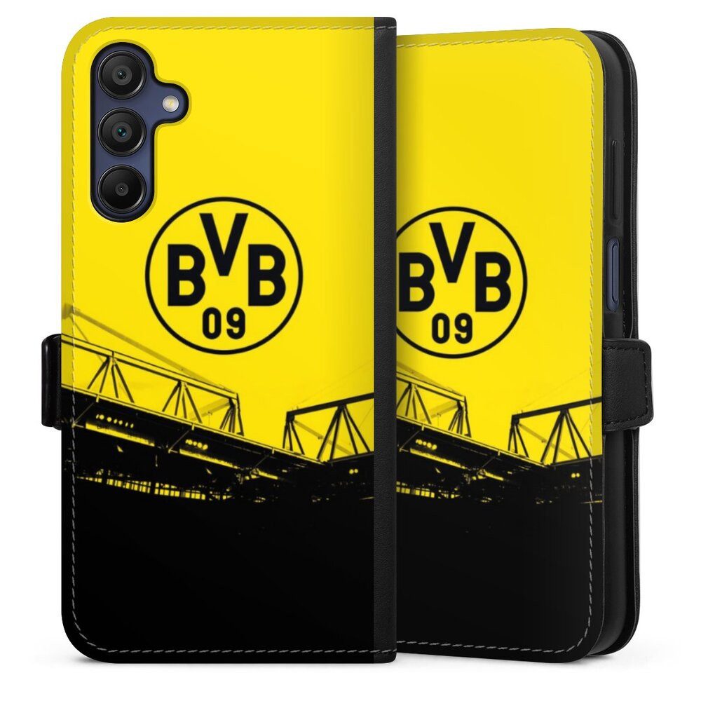 DeinDesign Handyhülle Borussia Dortmund BVB Fanartikel Stadion Schwarz-Gelb - BVB, Samsung Galaxy A15 5G Hülle Handy Flip Case Wallet Cover