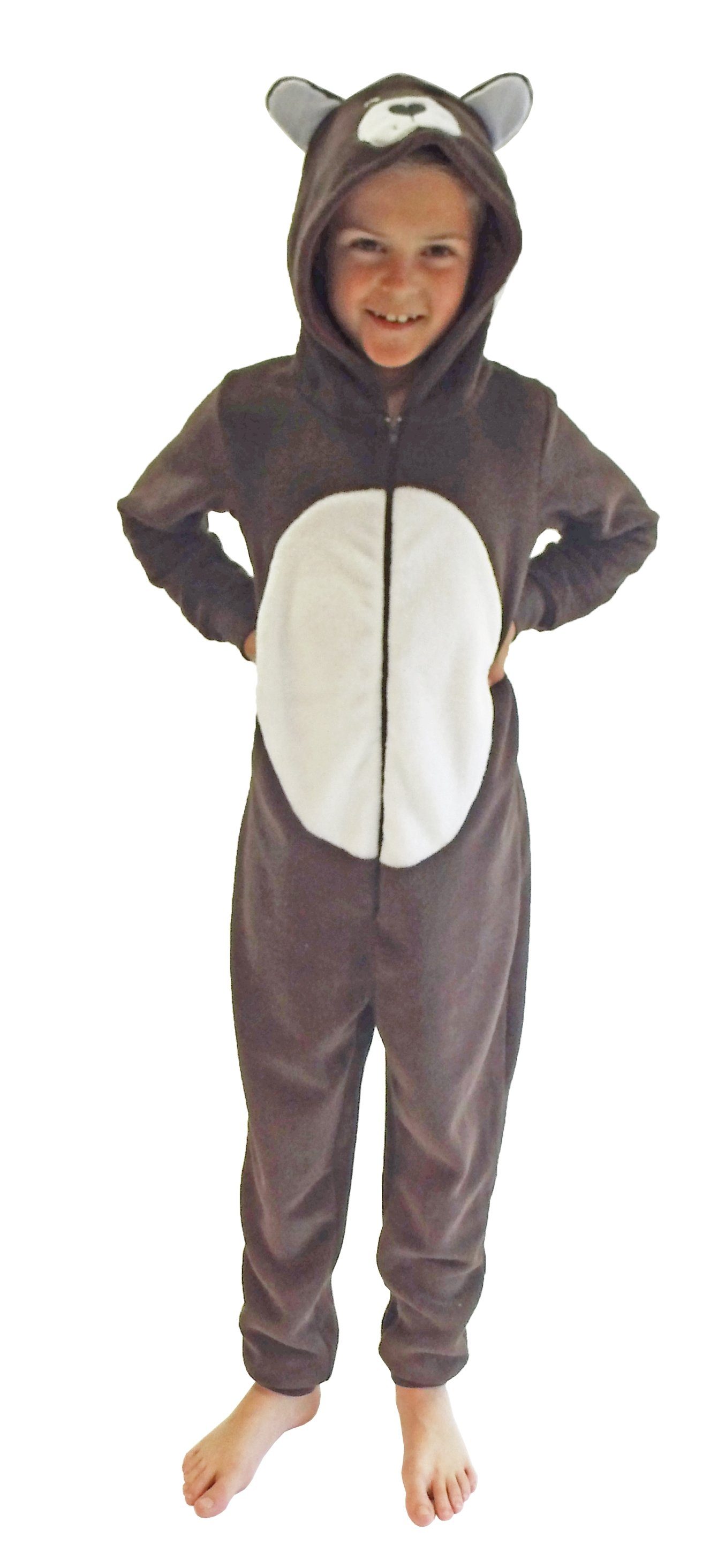 Normann Pyjama Mädchen Jumpsuit Overall Onesie Schlafanzug in niedlichen Tier Motiv