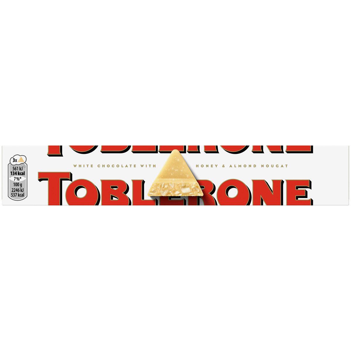 Toblerone Schokolade, Toblerone White Schweizer Schokolade mit Honig Mandel Nougat 100g
