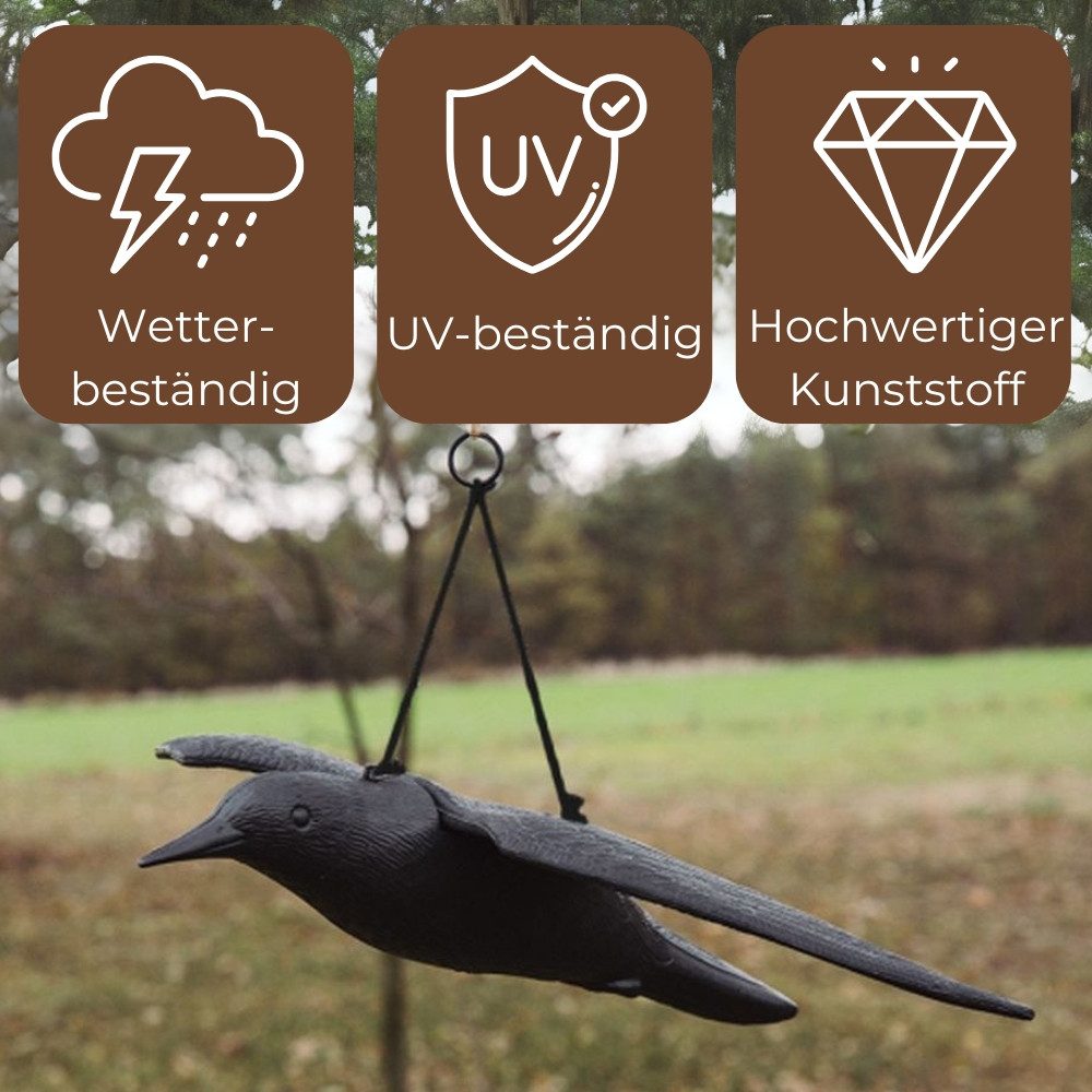 GarPet Vogel-Schreck 2er Set Taubenabwehr Vogelabwehr Krähe Raben Attrappe Tauben Vogel – Bild 4 von 5