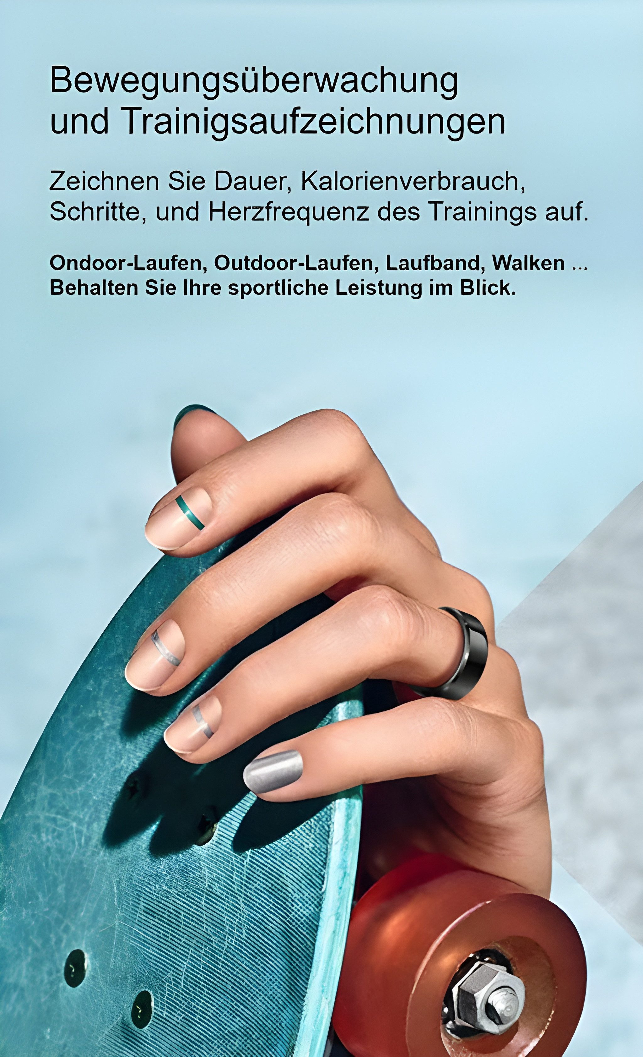 Athlix Fitness-Tracker Smart Ring Fitness Tracker Herzfrequenz Schlafüberwachung Blutdruck, Kompakt, elegant, futuristisch