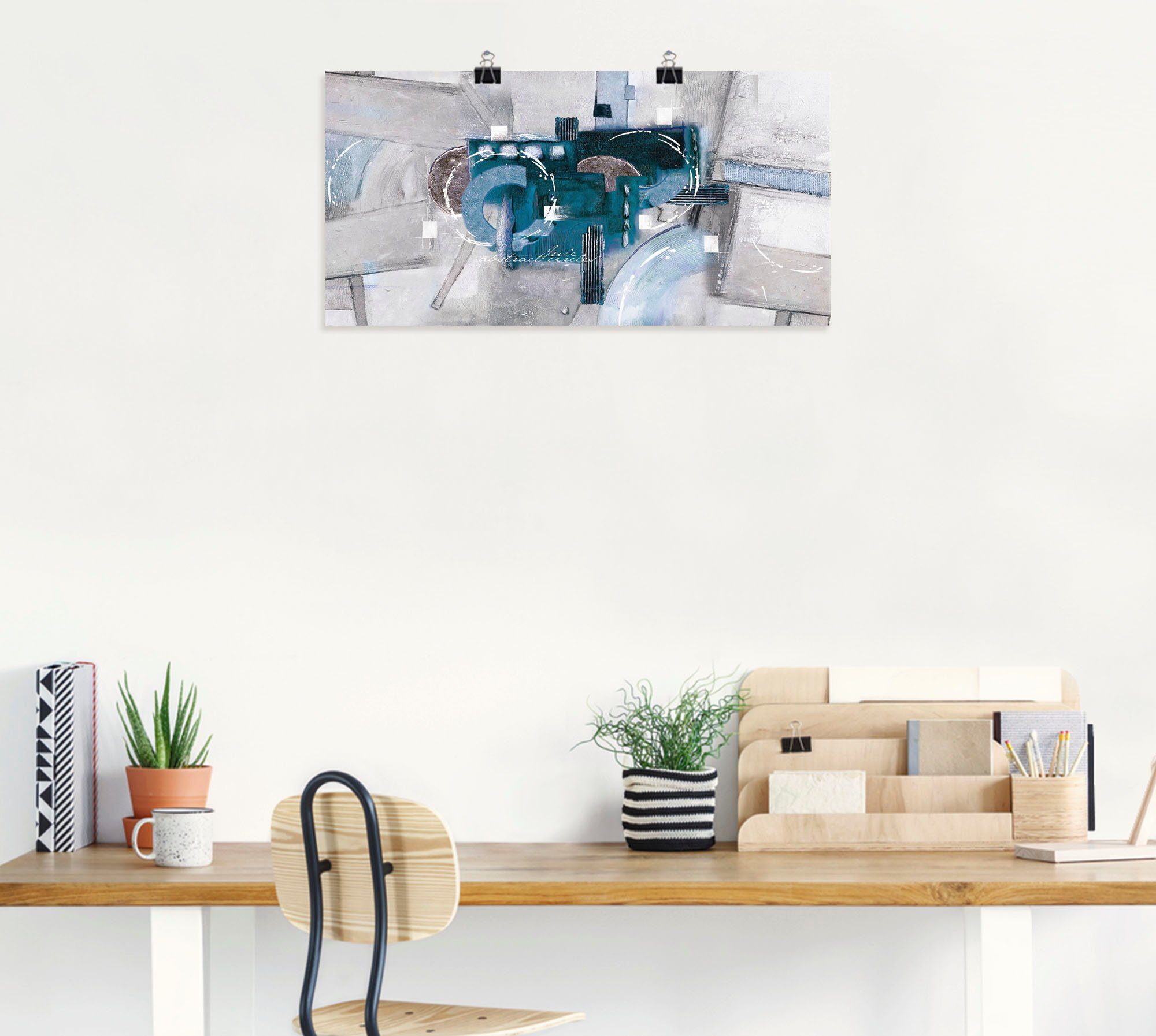 Artland Wandbild Abstrakte blaue Kreise, Gegenstandslos (1 St), als Alubild, Leinwandbild, Poster in verschied. Größen