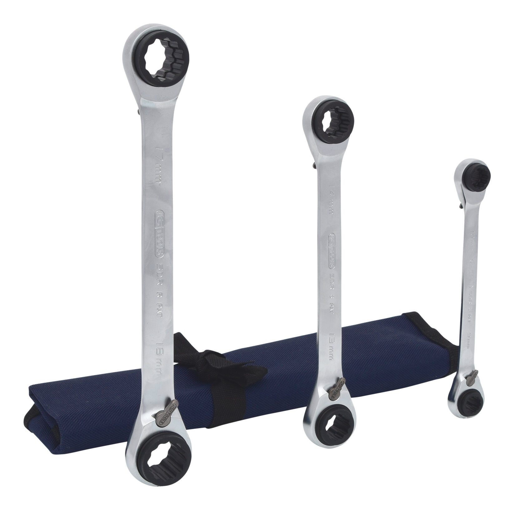 KS Tools Ratschenringschlüssel GEARplus (3 St), 4 in 1 umschaltbar DoppelSatz, 3-teilig