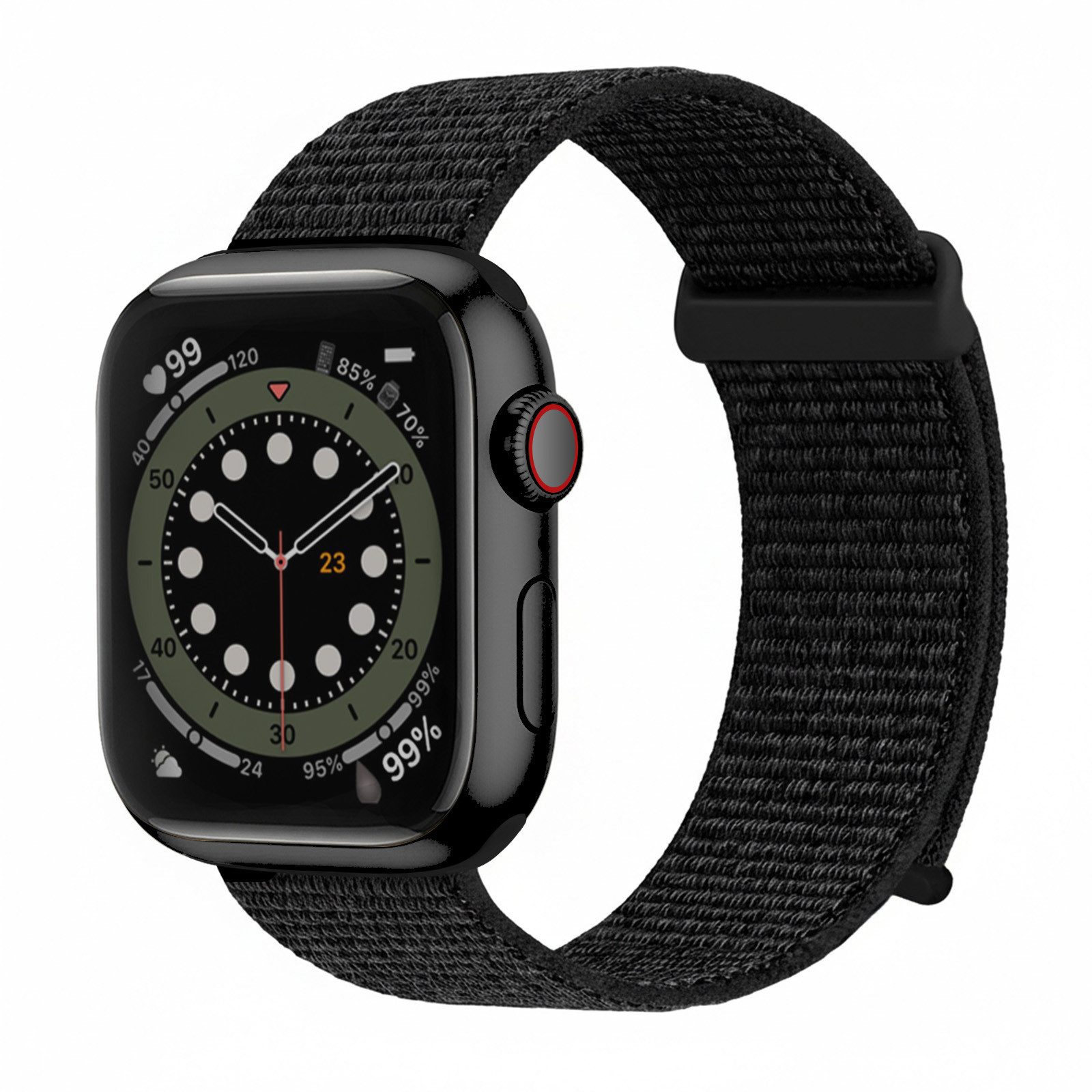 Tec-Expert Smartwatch-Armband für Apple Watch SE 3 40 mm Armband Ersatz Wechsel Band, Nylon Textil mit Klettverschluss, stufenlos Verstellbar, atmungsaktiv