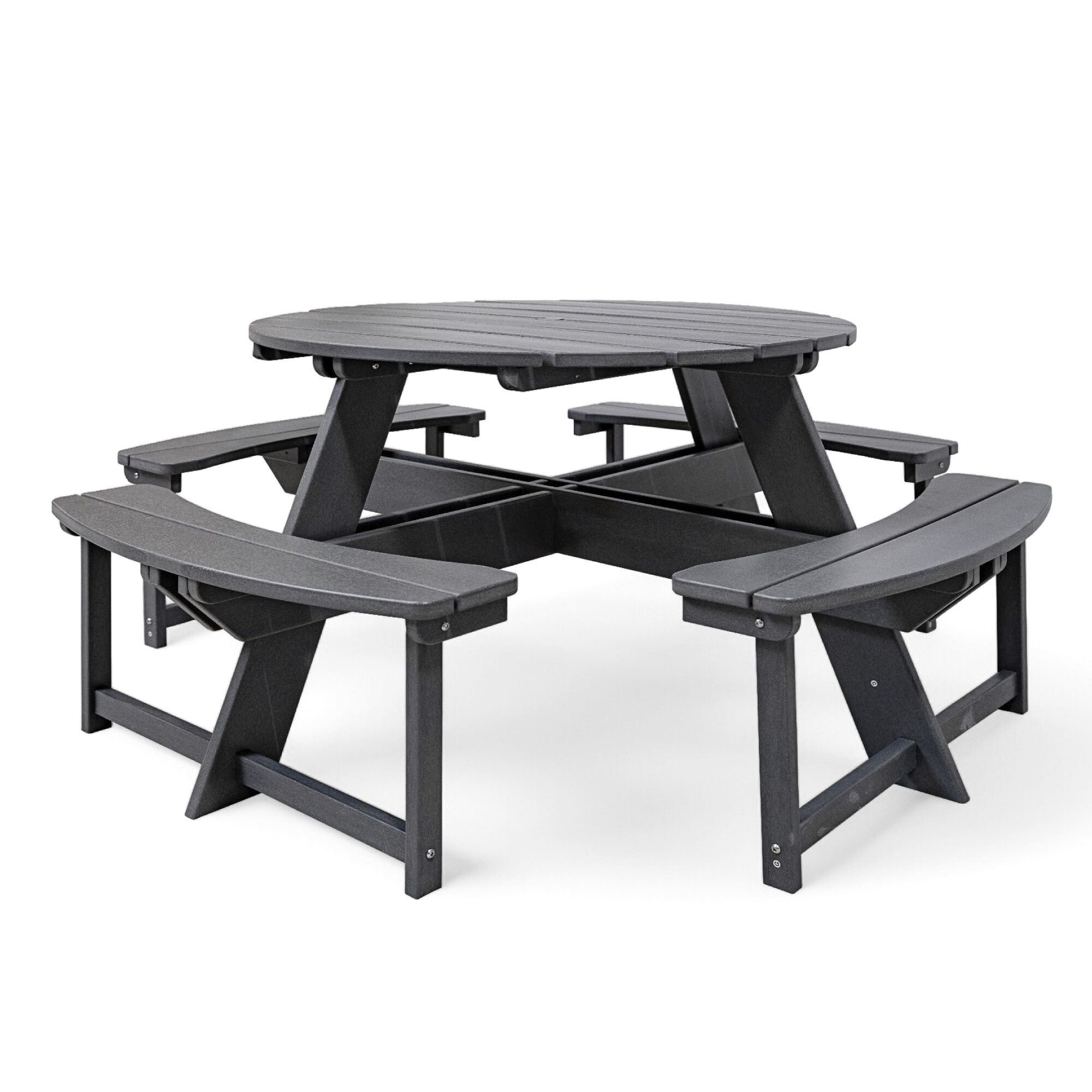 osoltus Gartenlounge-Set osoltus Picknick Tisch Florida Gartentisch mit 4 Bänken rund 170cm