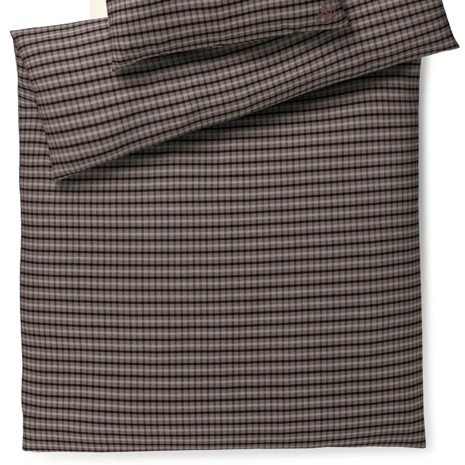 JOOP! Bettwäsche Soft Mesh 45005 77 Mocca, Flanell, 2 teilig, Karo, Streifen