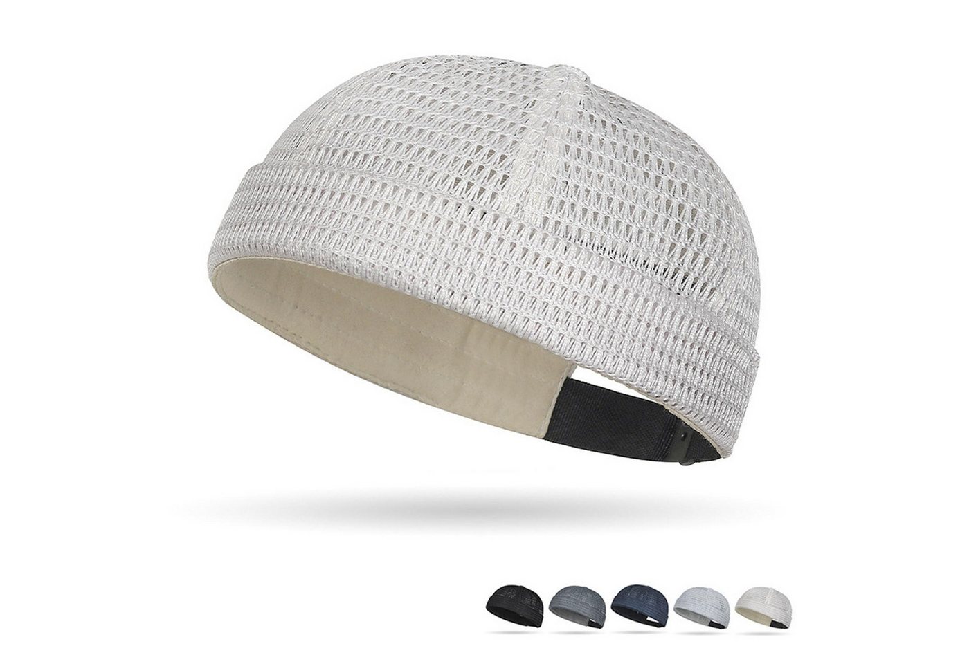 Zaewry Dockermütze Docker-Cap Herren Seemannsmütze Hafenmütze Basecap Randlose Docker-Mütze für Damen Herren Leichte Mesh-Totenkopf-Kappe